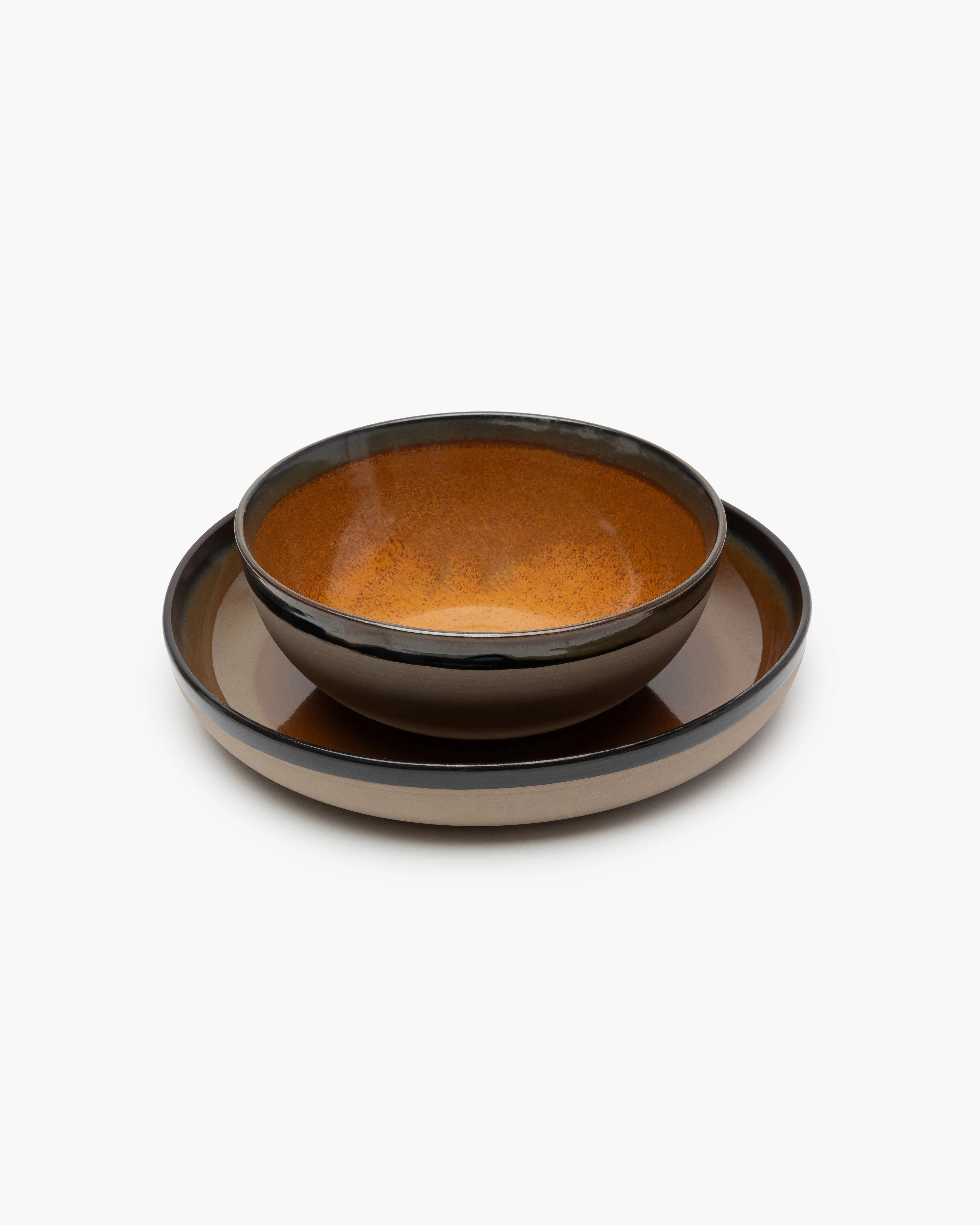 Serving plate rusty brown Surface - Image 5