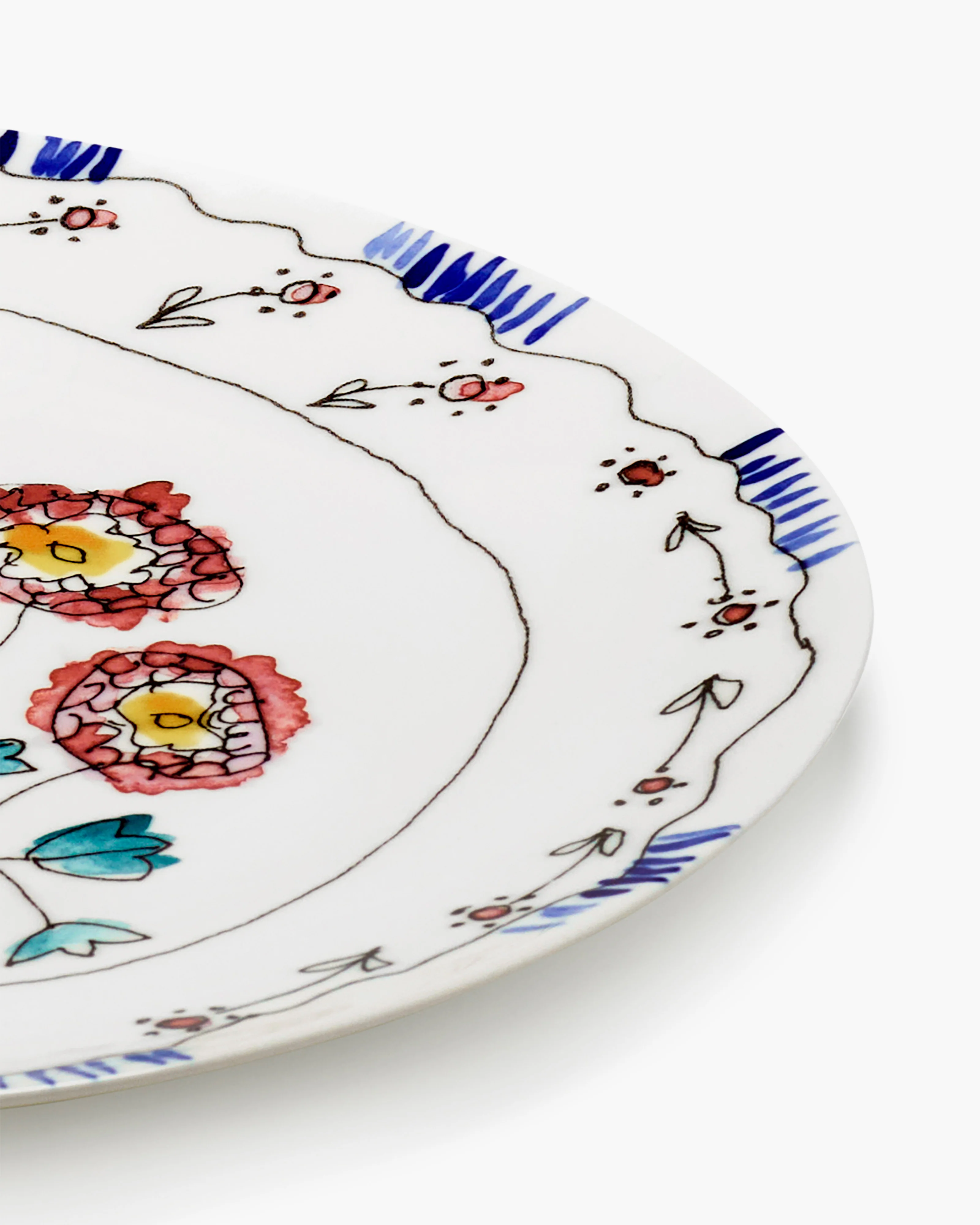 Serving plate S Anemone milk Midnight Flowers - Image 4