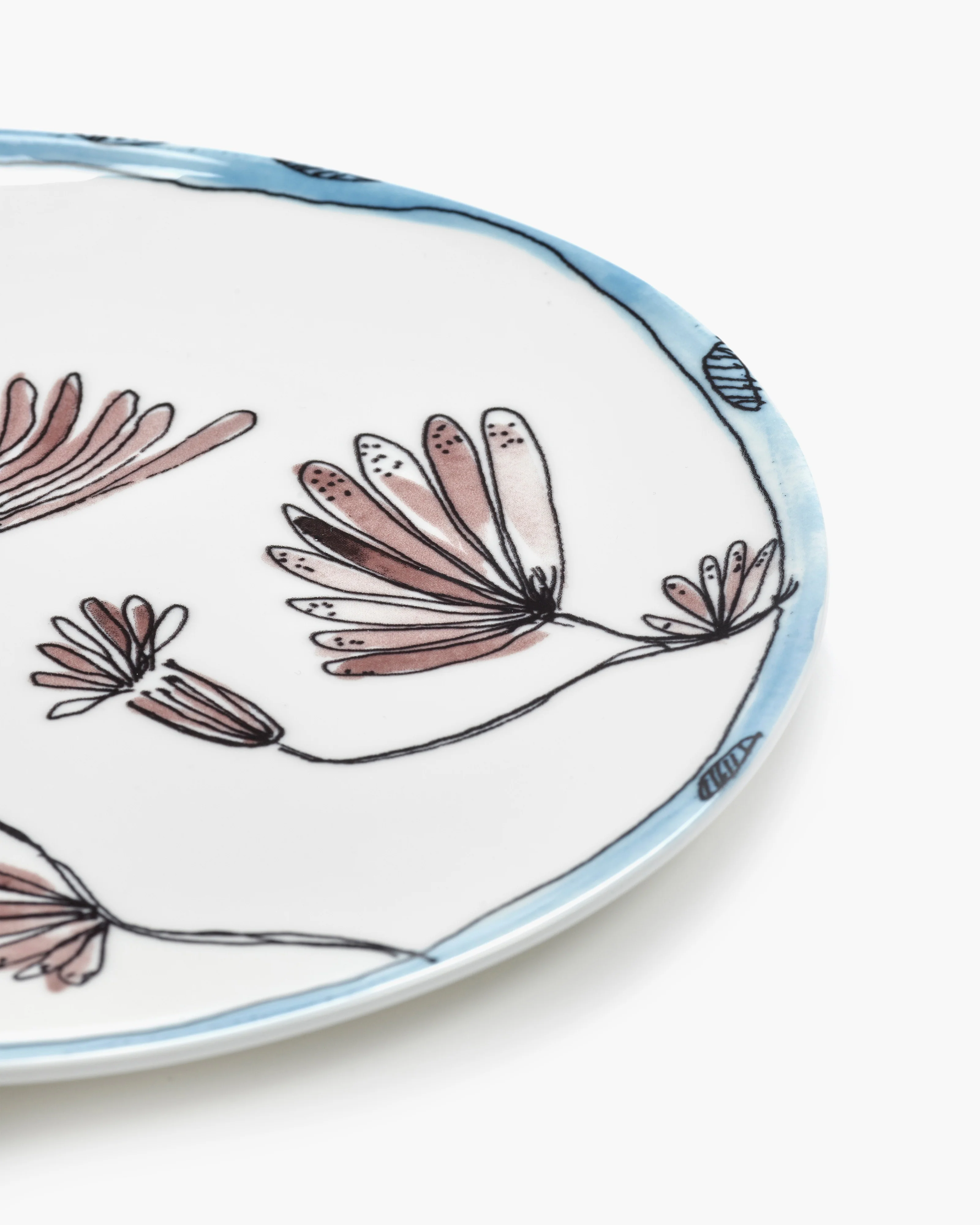 Serving plate S Camelia aubergine Midnight Flowers - Image 4