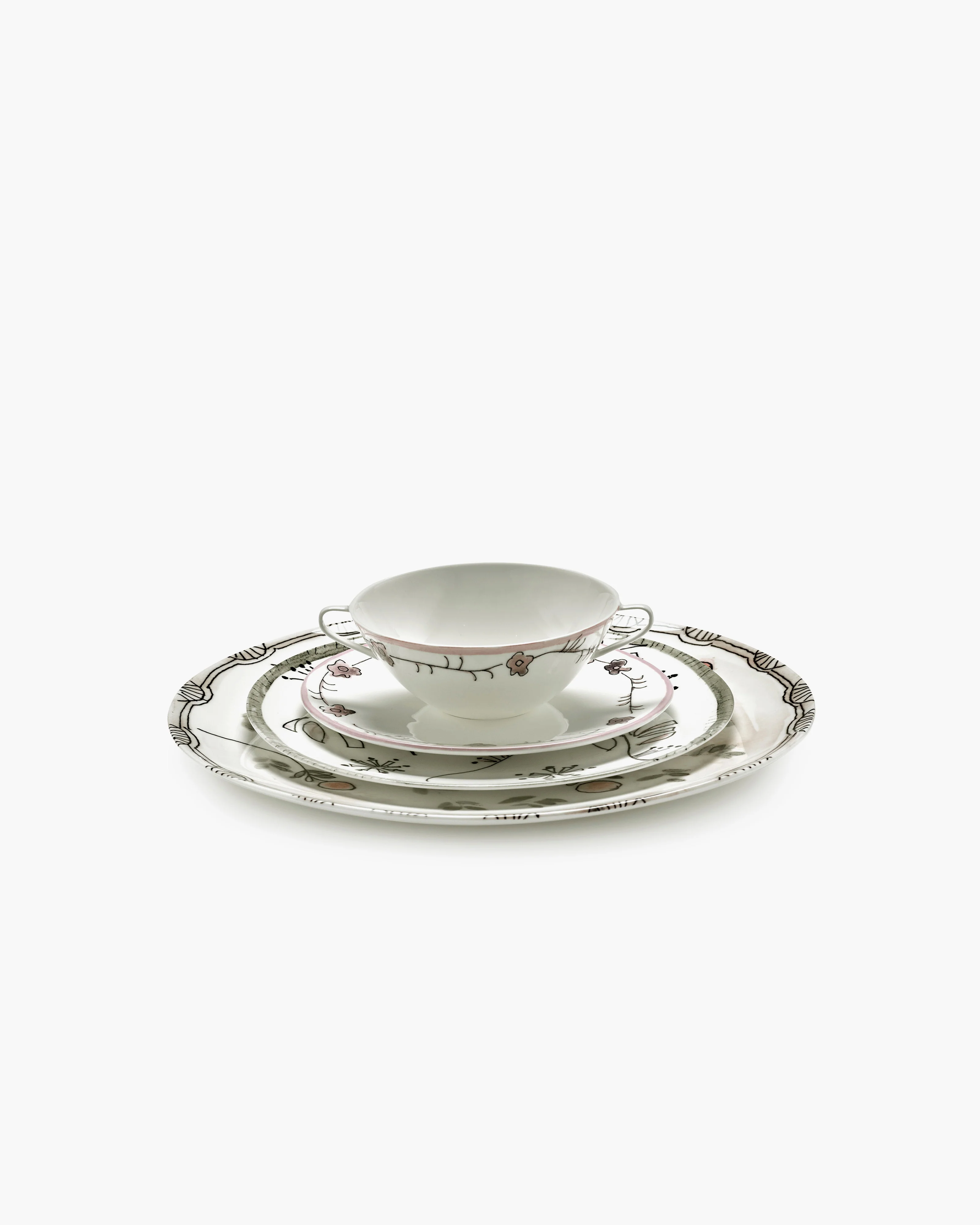 Serving plate S Mirtillo nude Midnight Flowers - Image 5