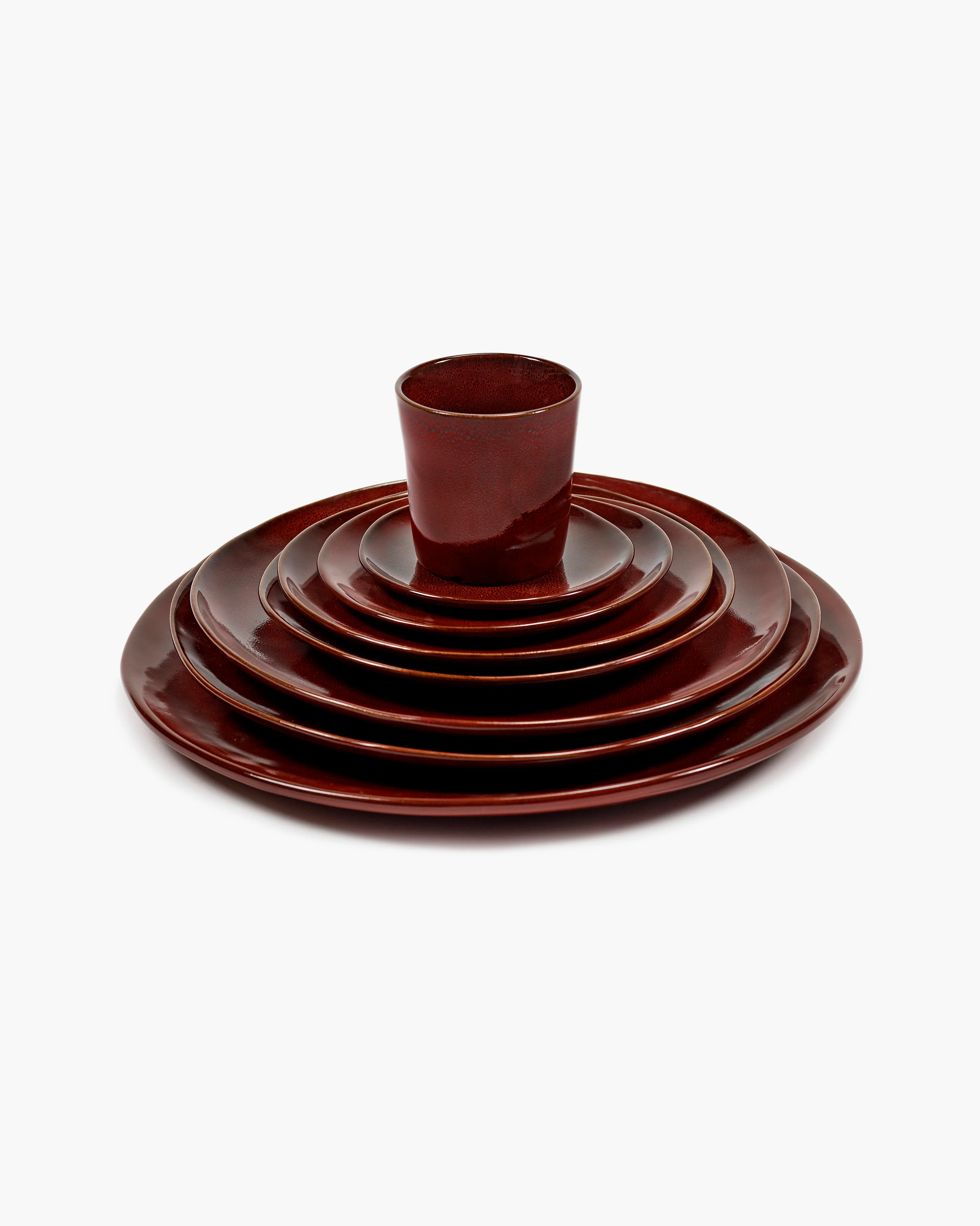 Serving plate venetian red La Mère - Image 4