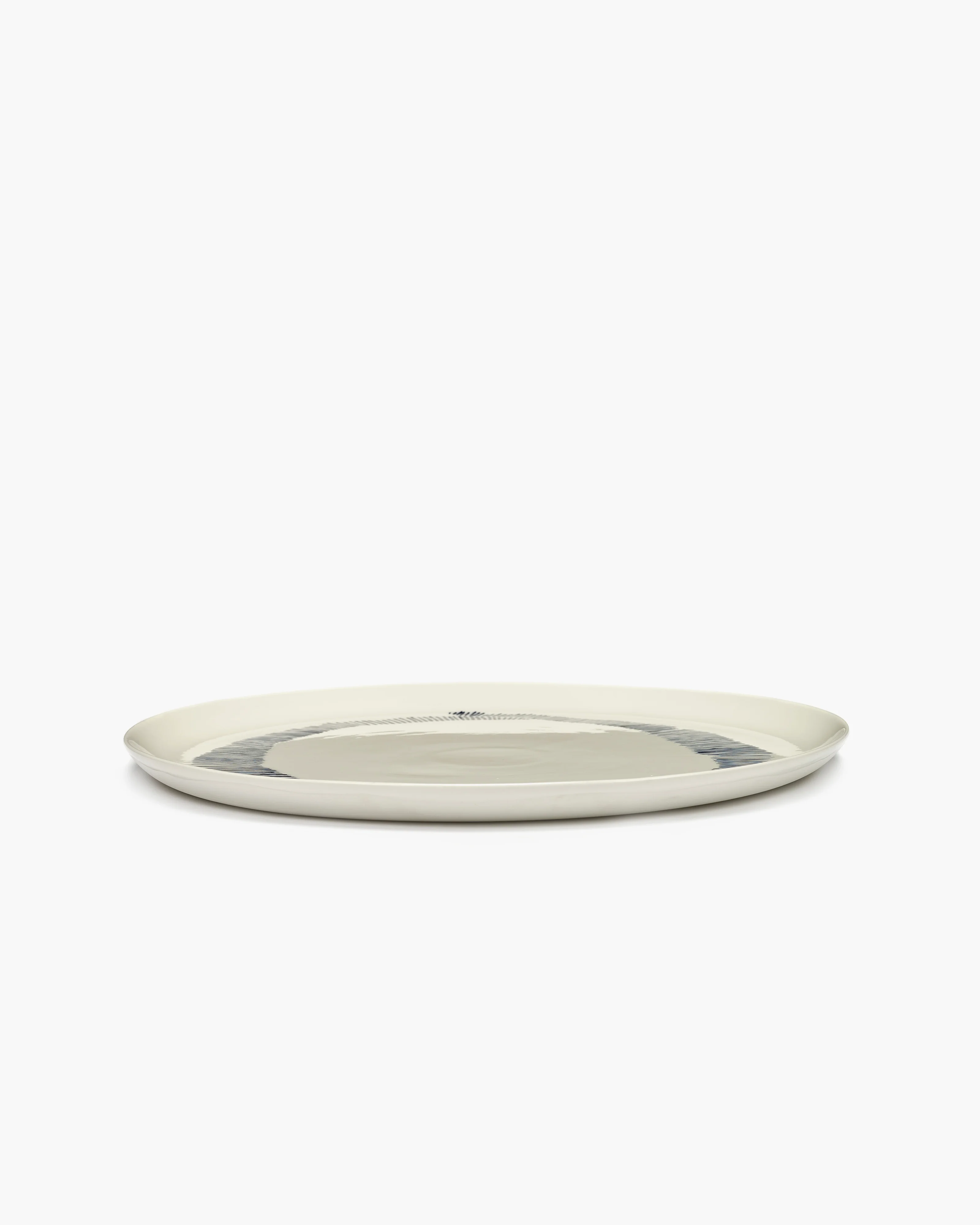 Serving plate white - blue stripes Feast - Image 2
