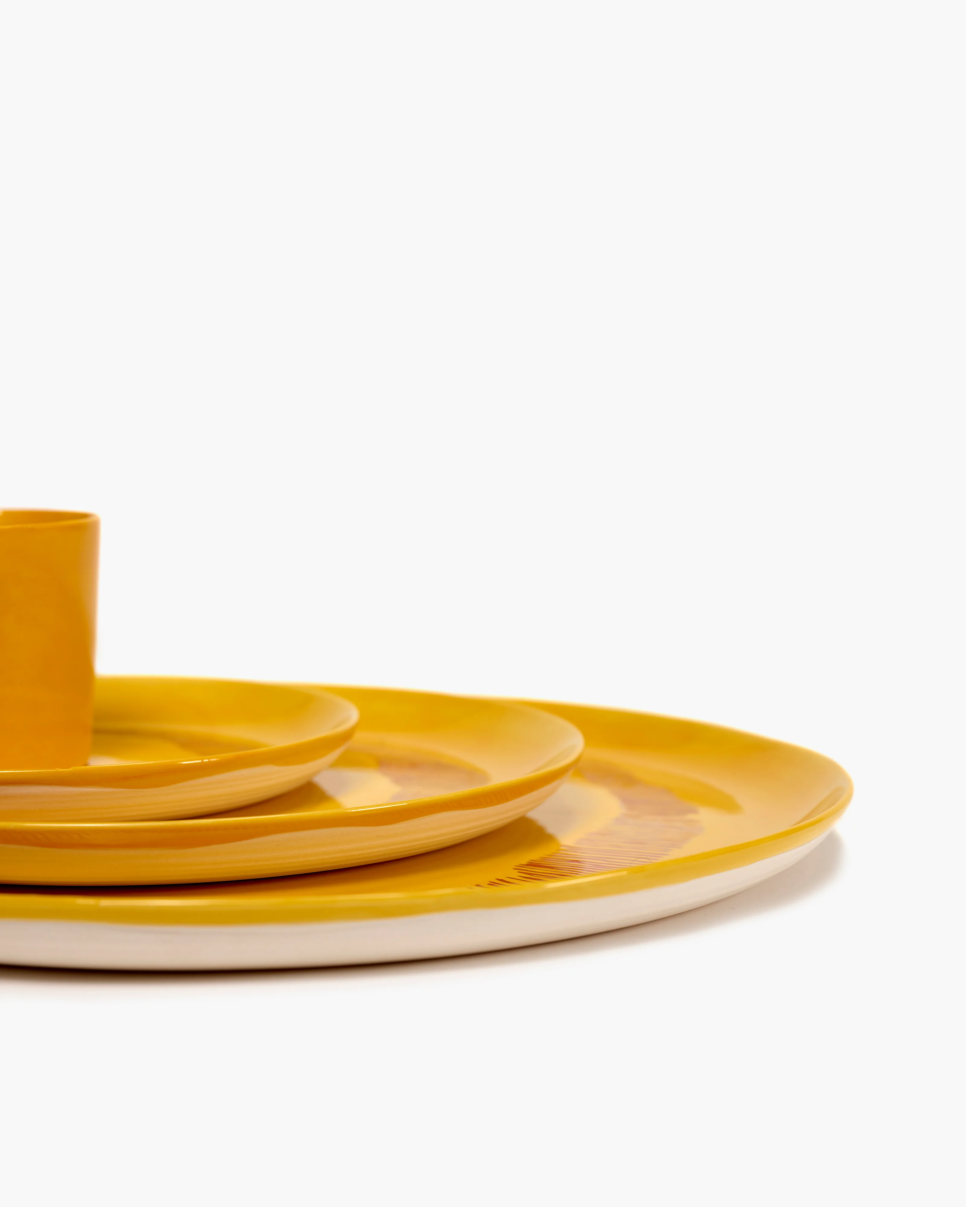 Serving plate yellow - red stripes Feast - Image 2