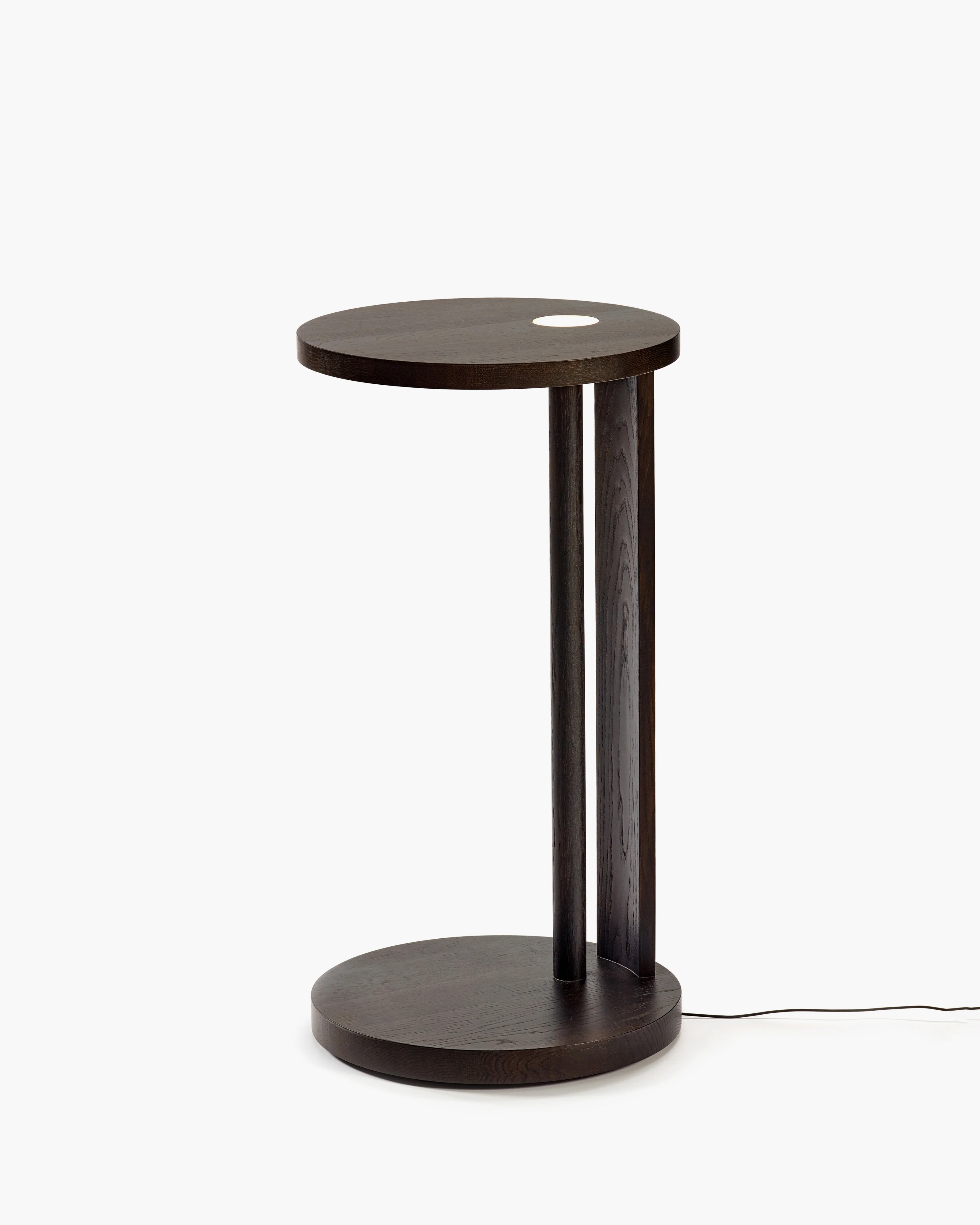 Side table L with LED light oak brown Aura