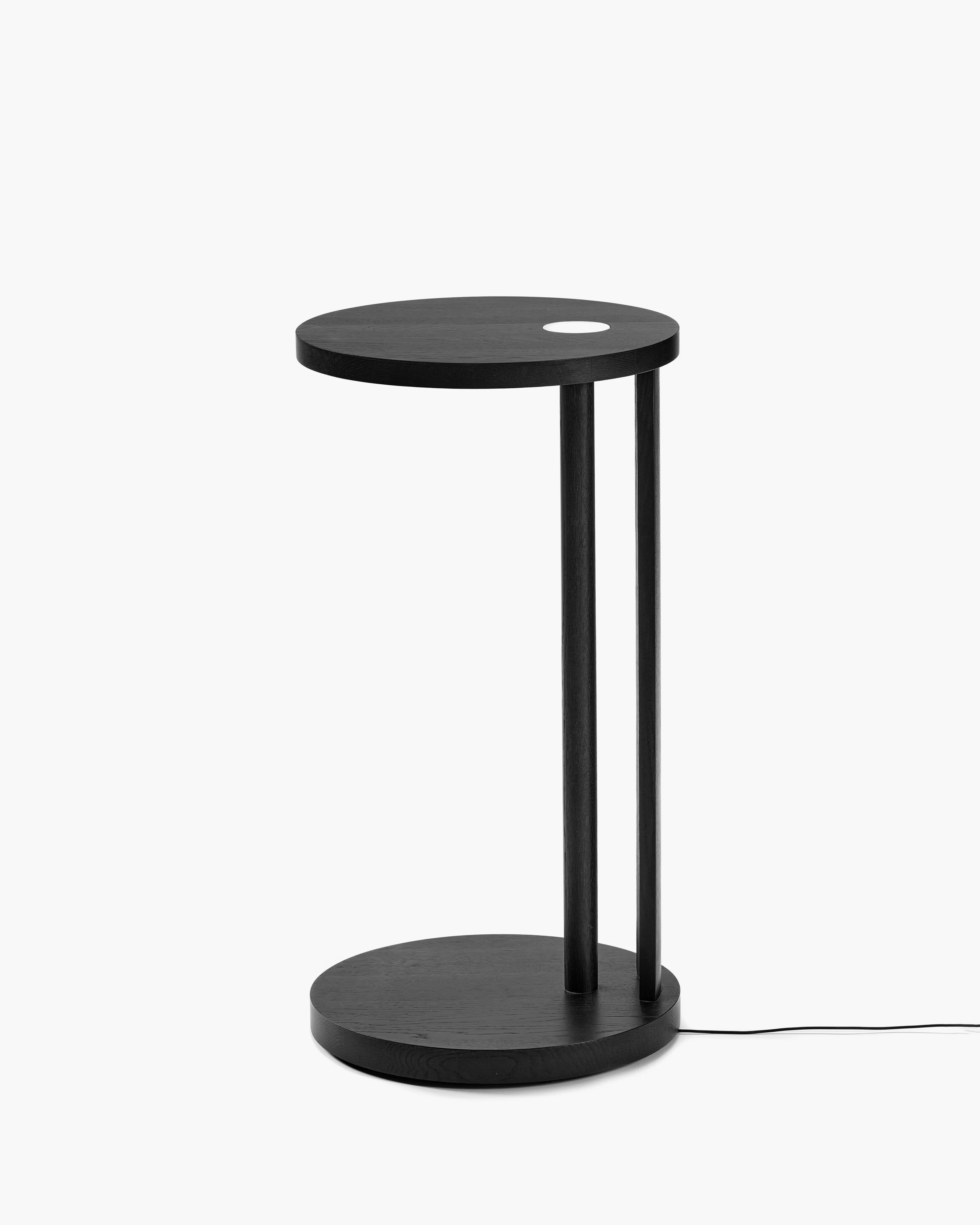 Side table  L with LED light oak stained black Aura - Image 2