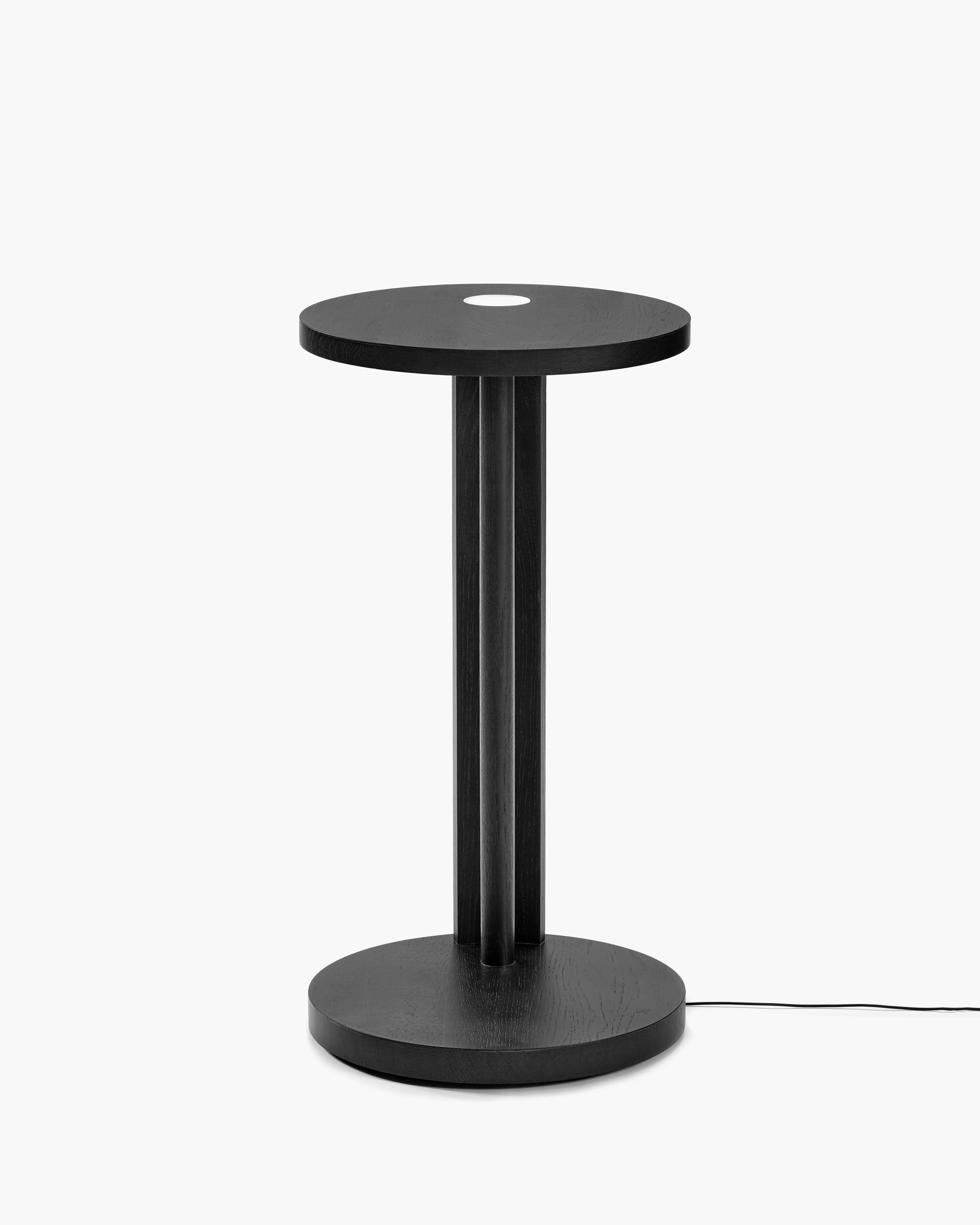 Side table  L with LED light oak stained black Aura - Image 3