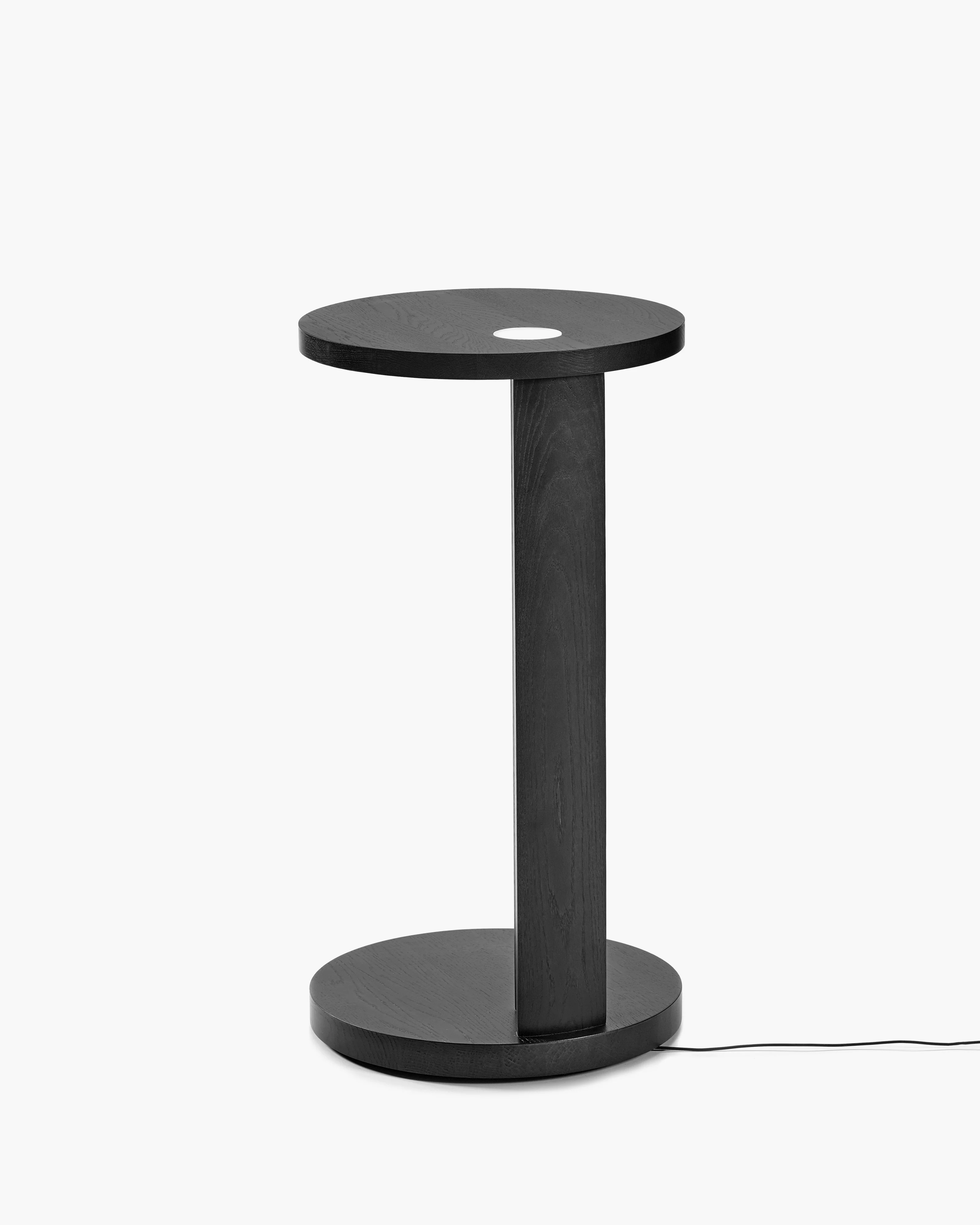Side table  L with LED light oak stained black Aura - Image 4
