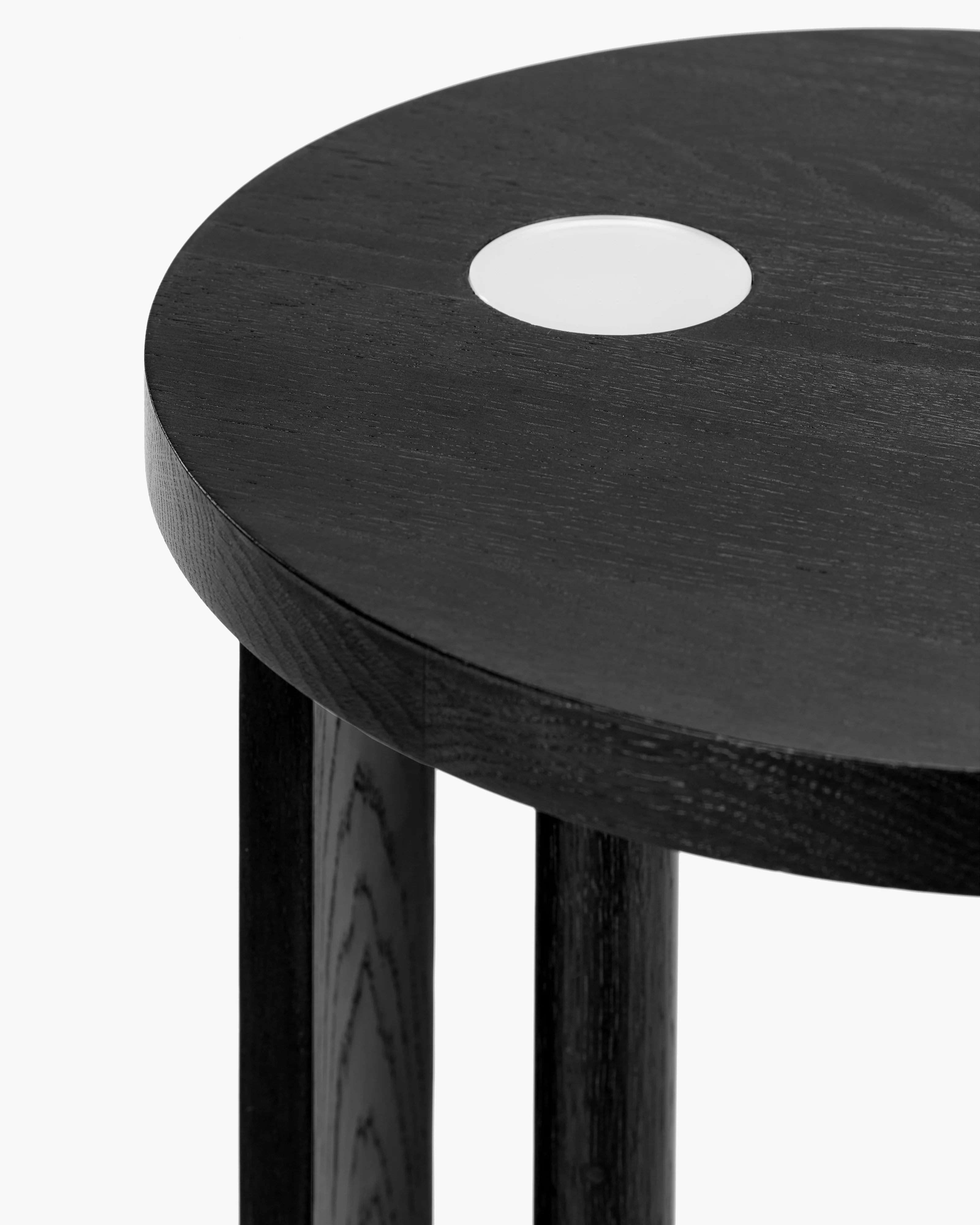 Side table  L with LED light oak stained black Aura - Image 5