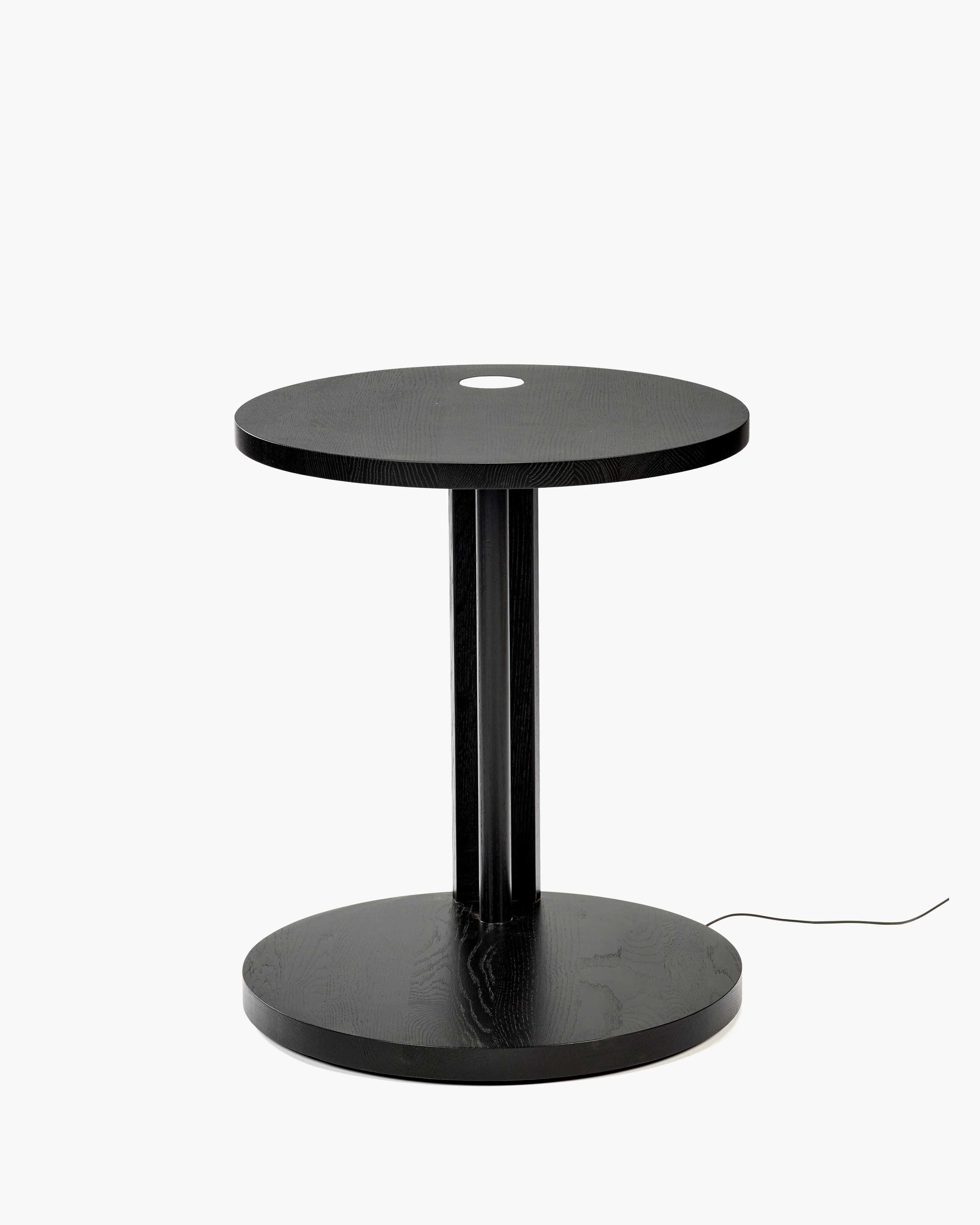 Side table S with LED light oak stained black Aura - Image 3