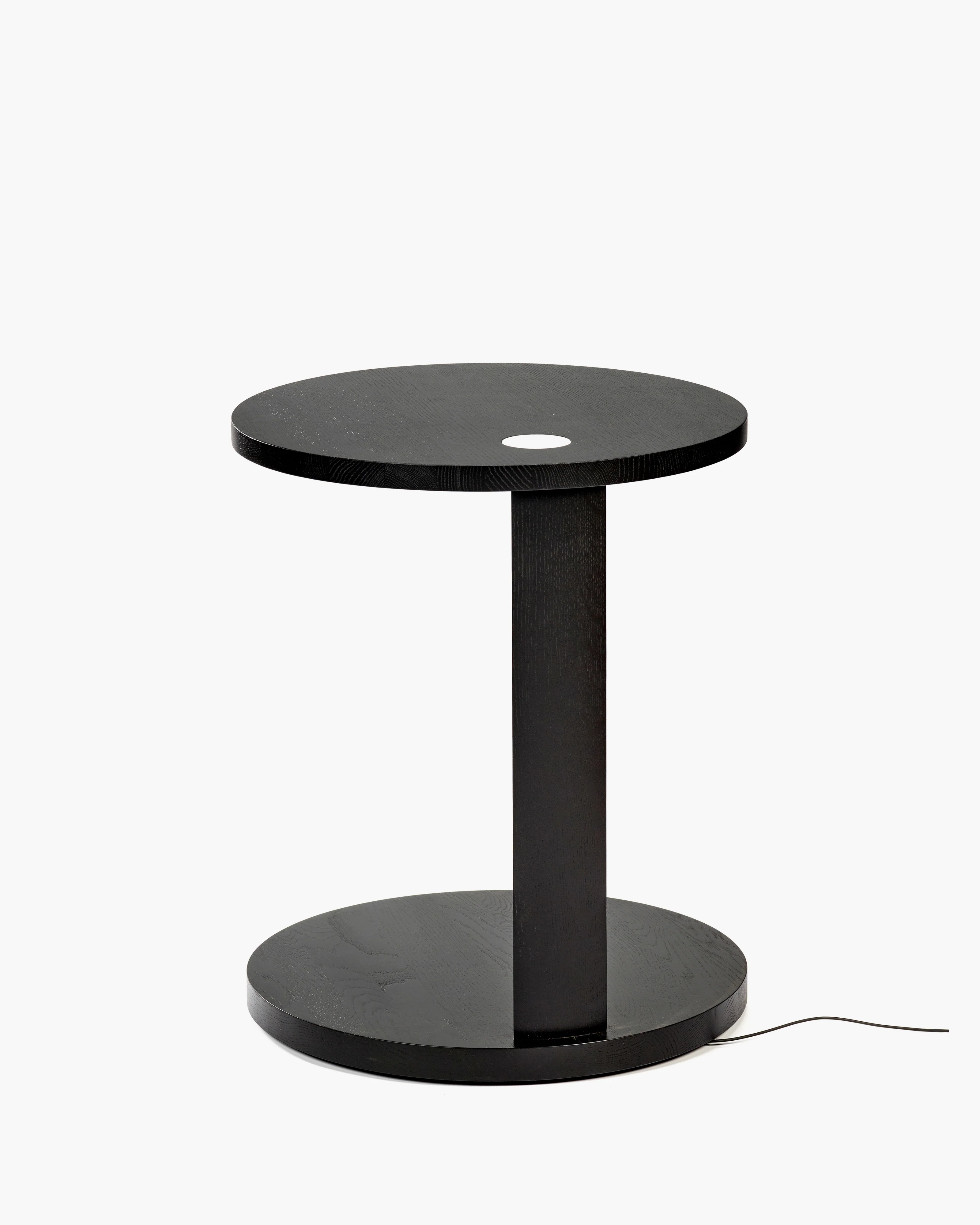 Side table S with LED light oak stained black Aura - Image 4