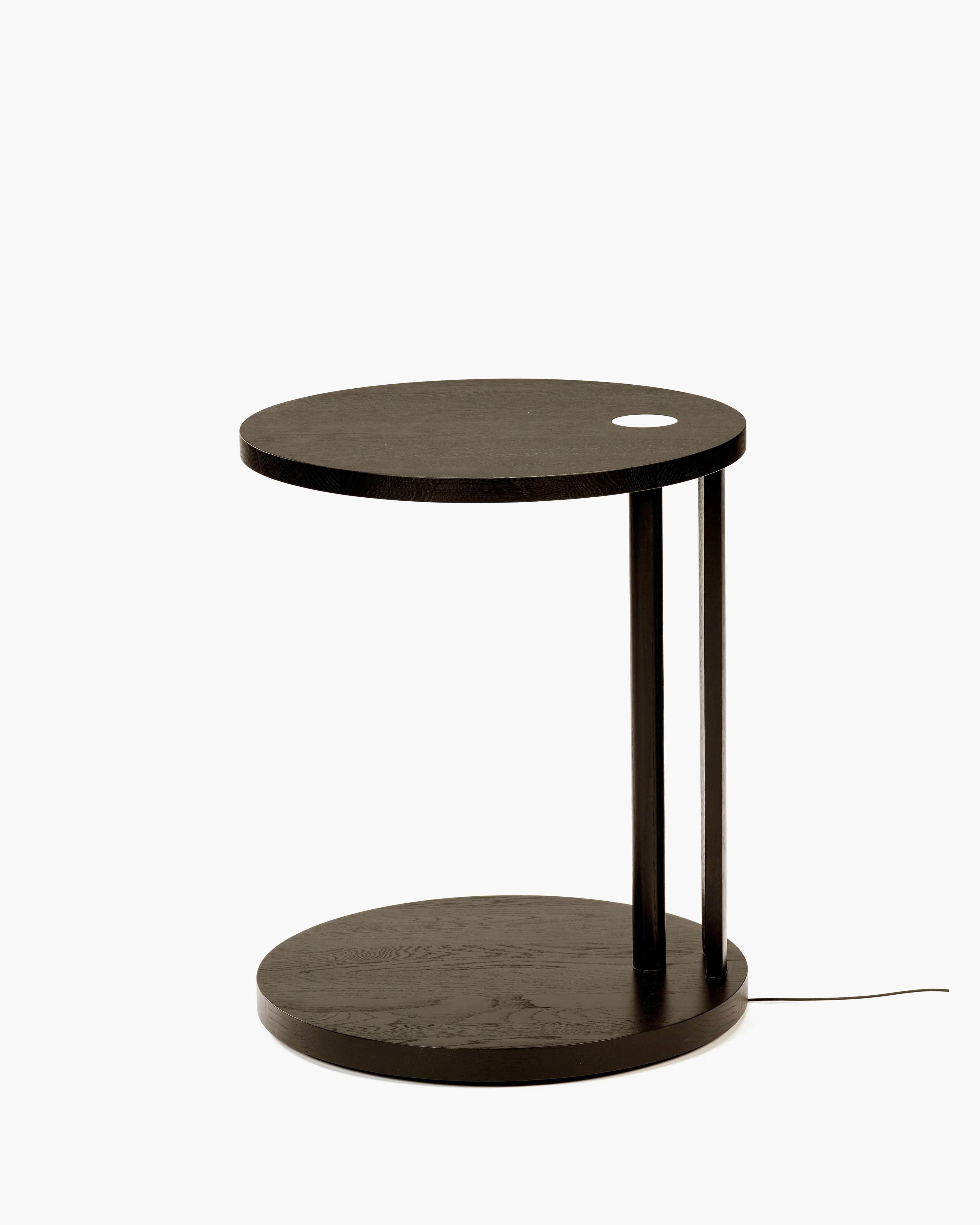 Side table S with LED light oak stained brown Aura - Image 2