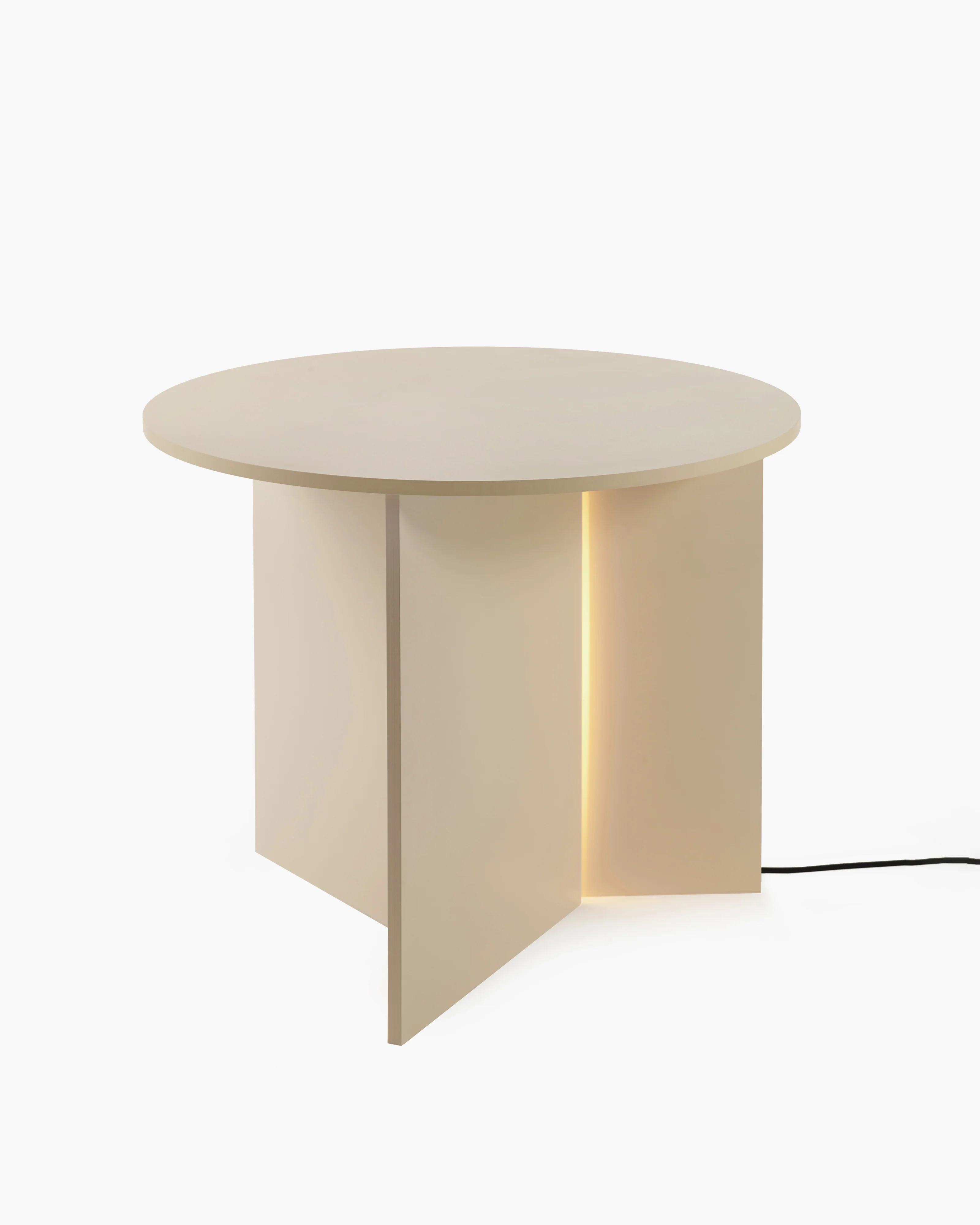 Side table with LED light cream Stella