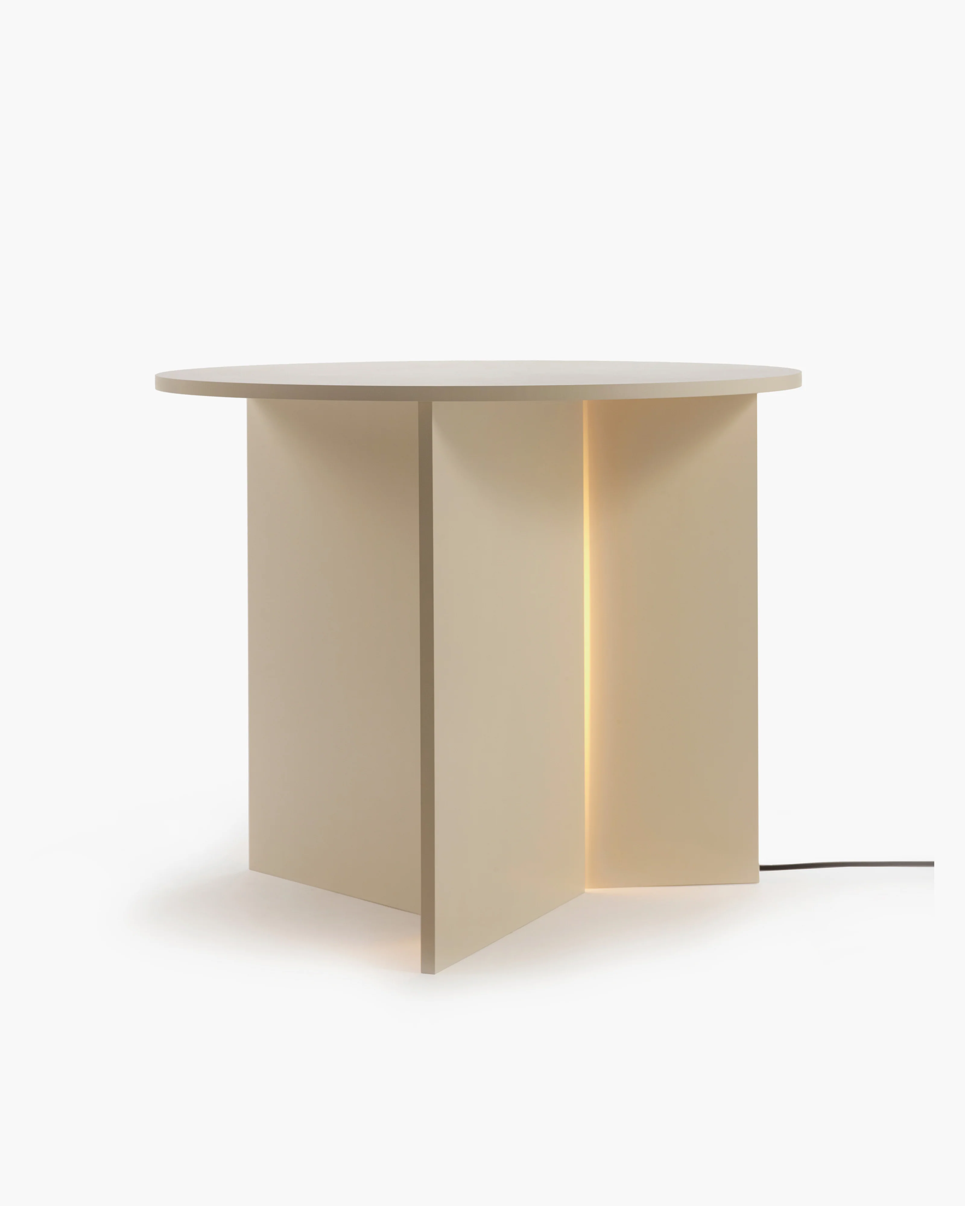 Side table with LED light cream Stella - Image 4