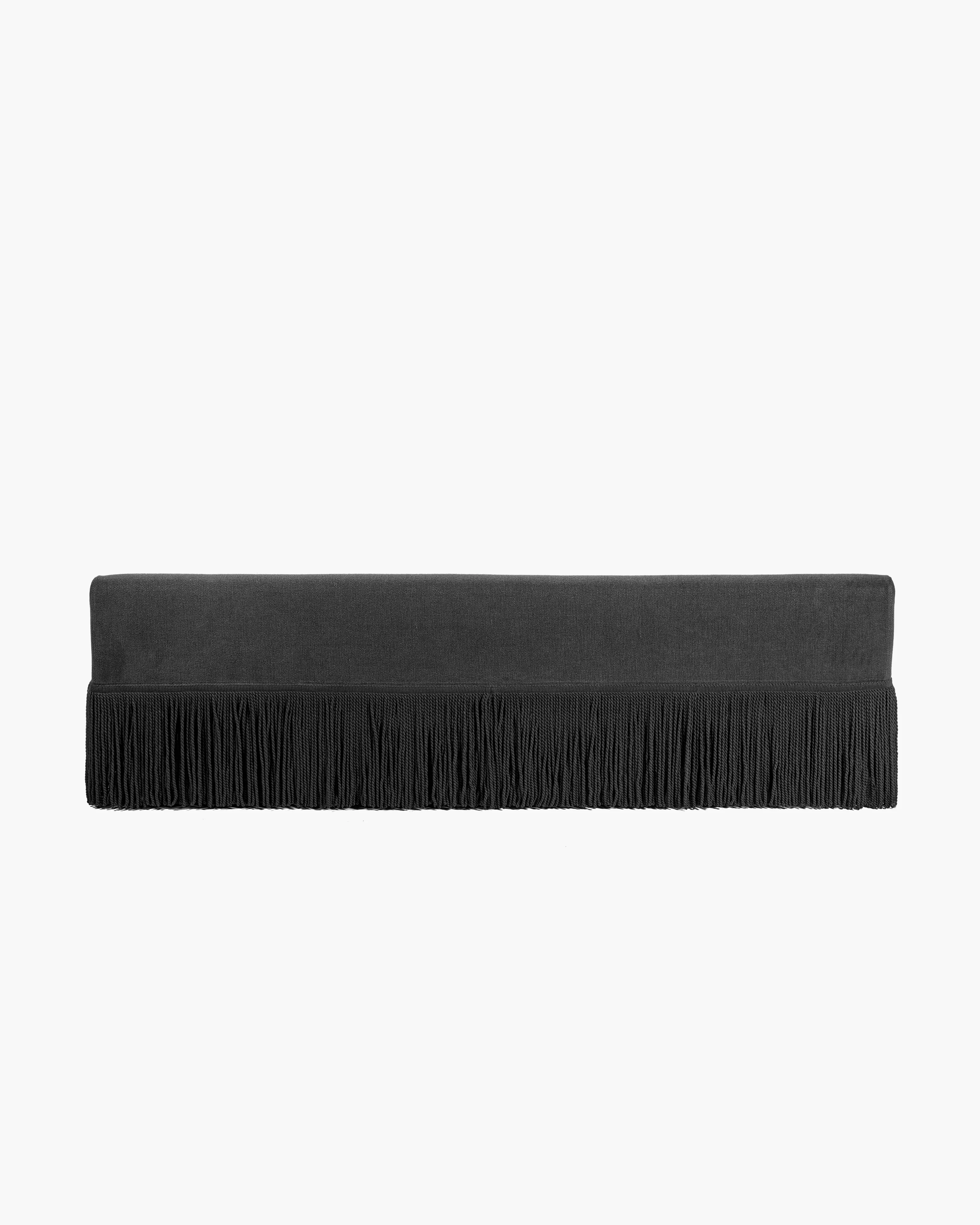 Sofa incl 1 cushion black with black fringes Frou - Image 5