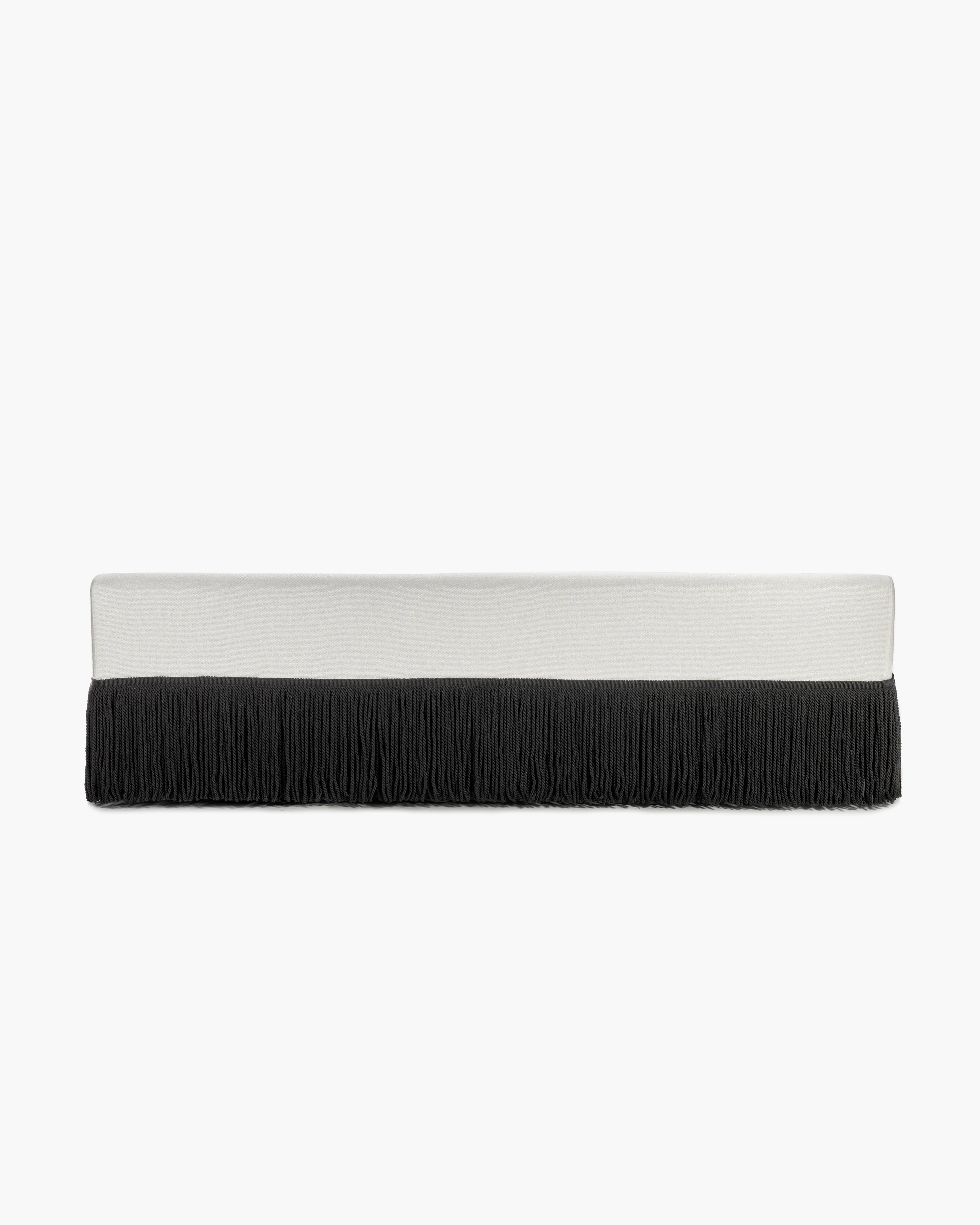 Sofa incl 1 cushion white with black fringes  Frou - Image 5