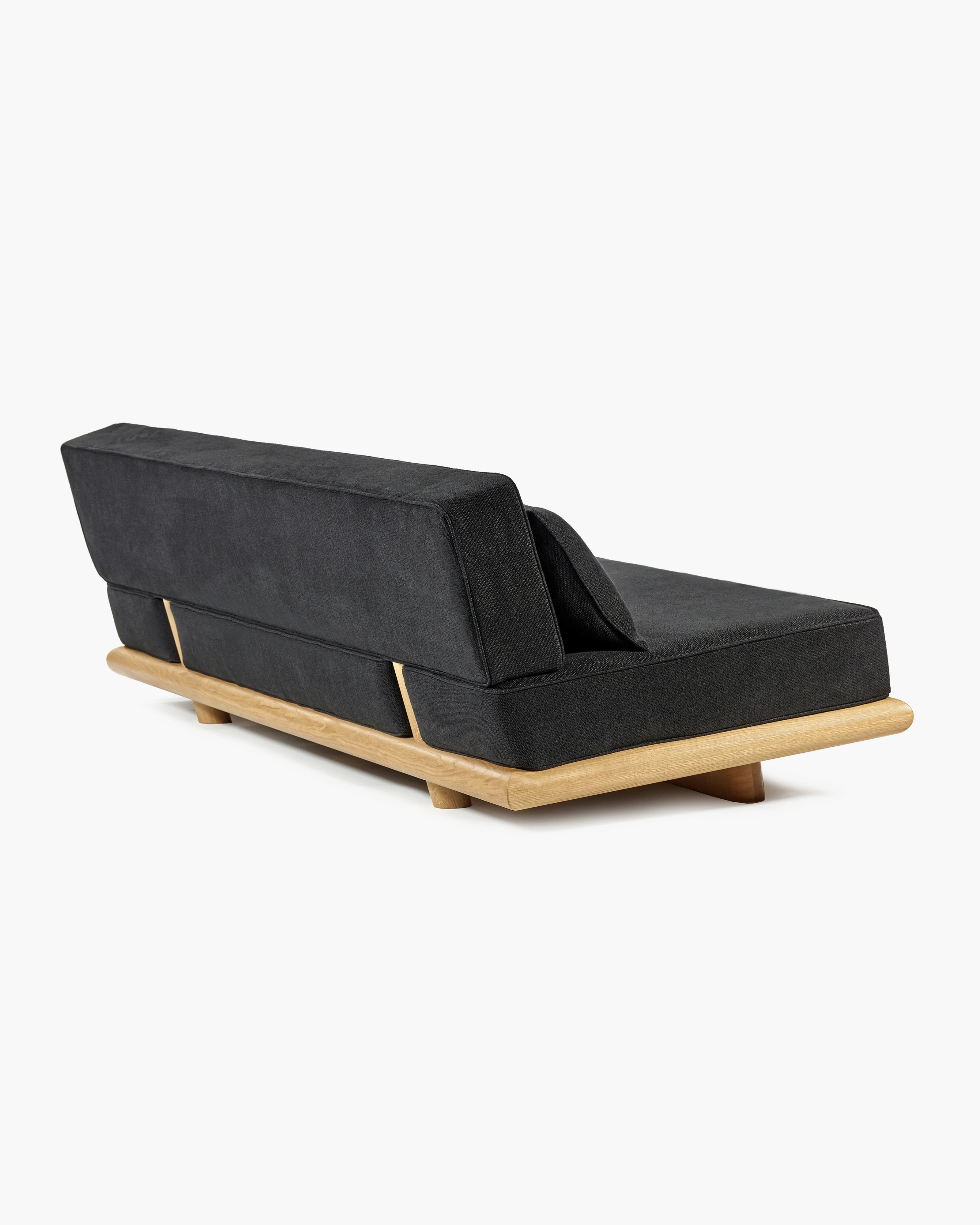 Sofa licot black + frame oak natural Ono 3 - Image 4
