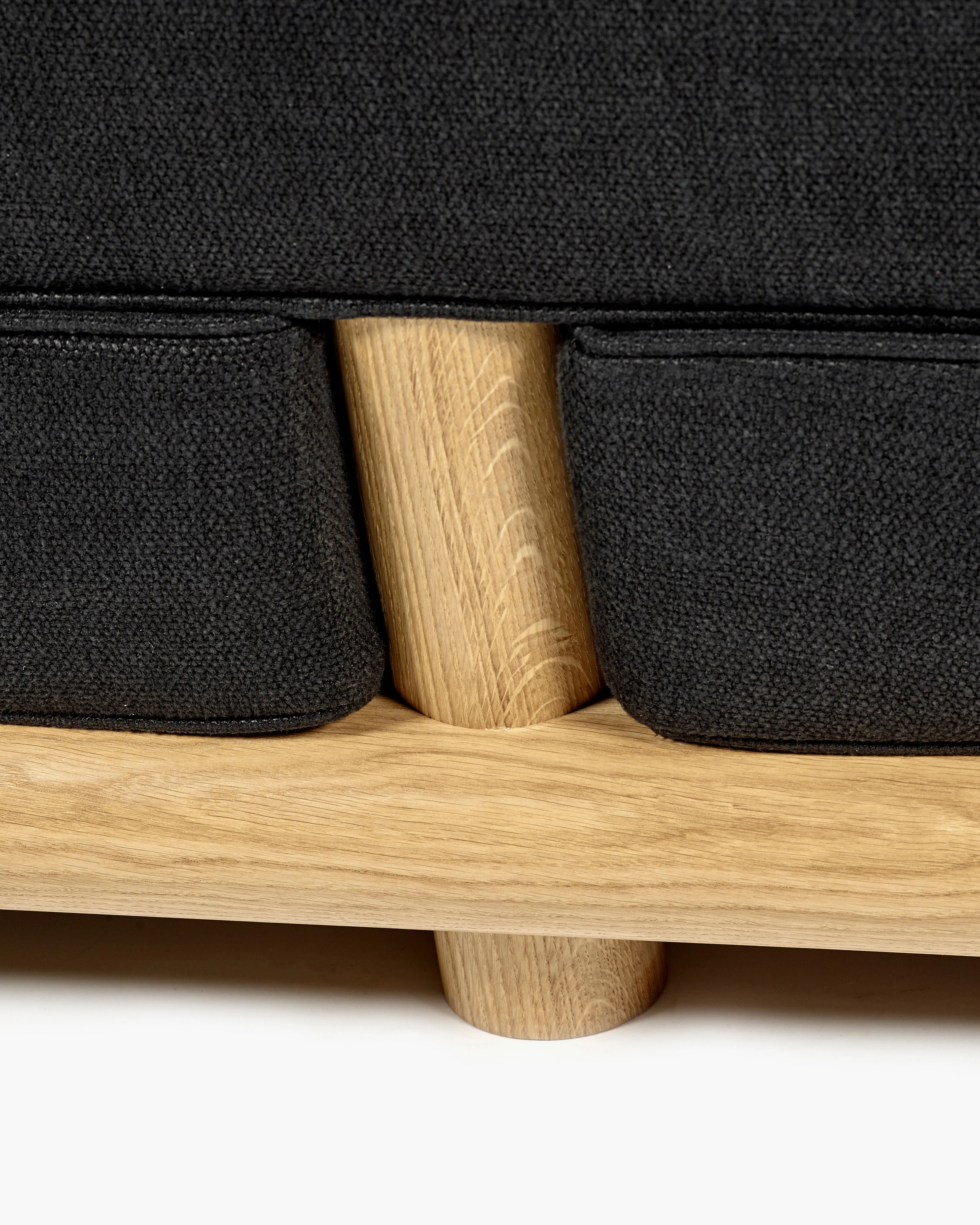 Sofa licot black + frame oak natural Ono 3 - Image 5