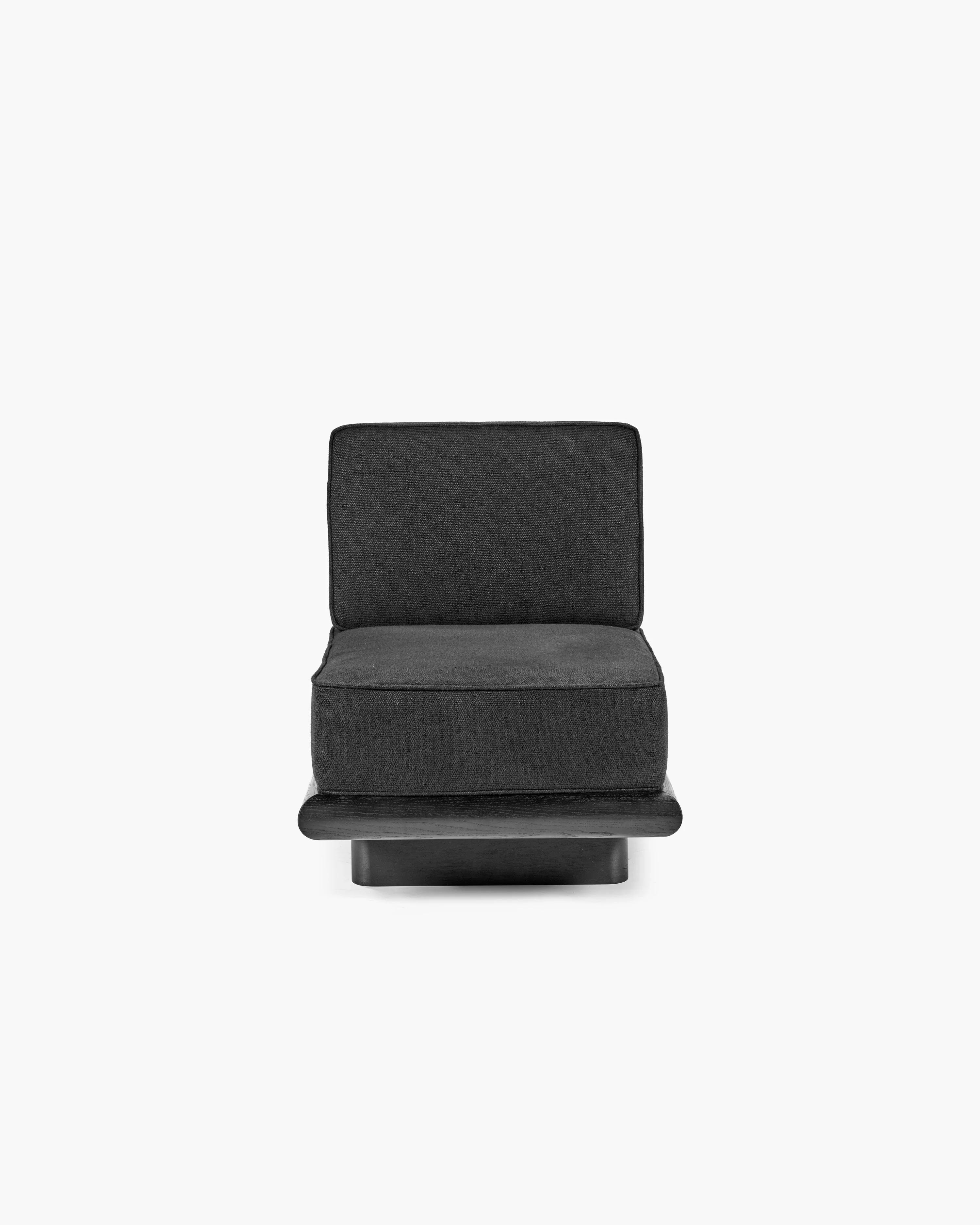 Sofa licot black + frame oak stained black Ono 1 - Image 2