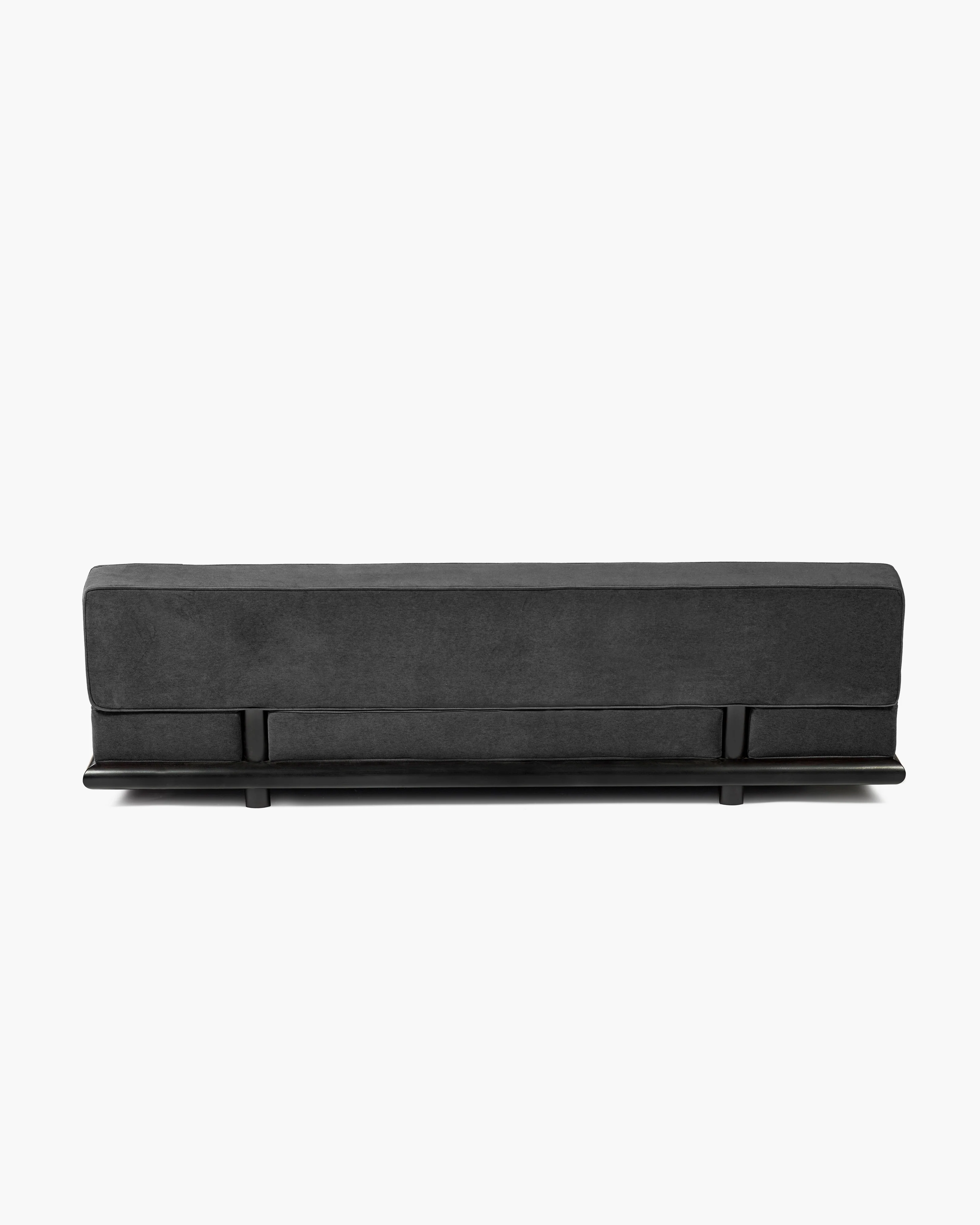 Sofa licot black + frame tulipwood stained dark Ono 3 - Image 3