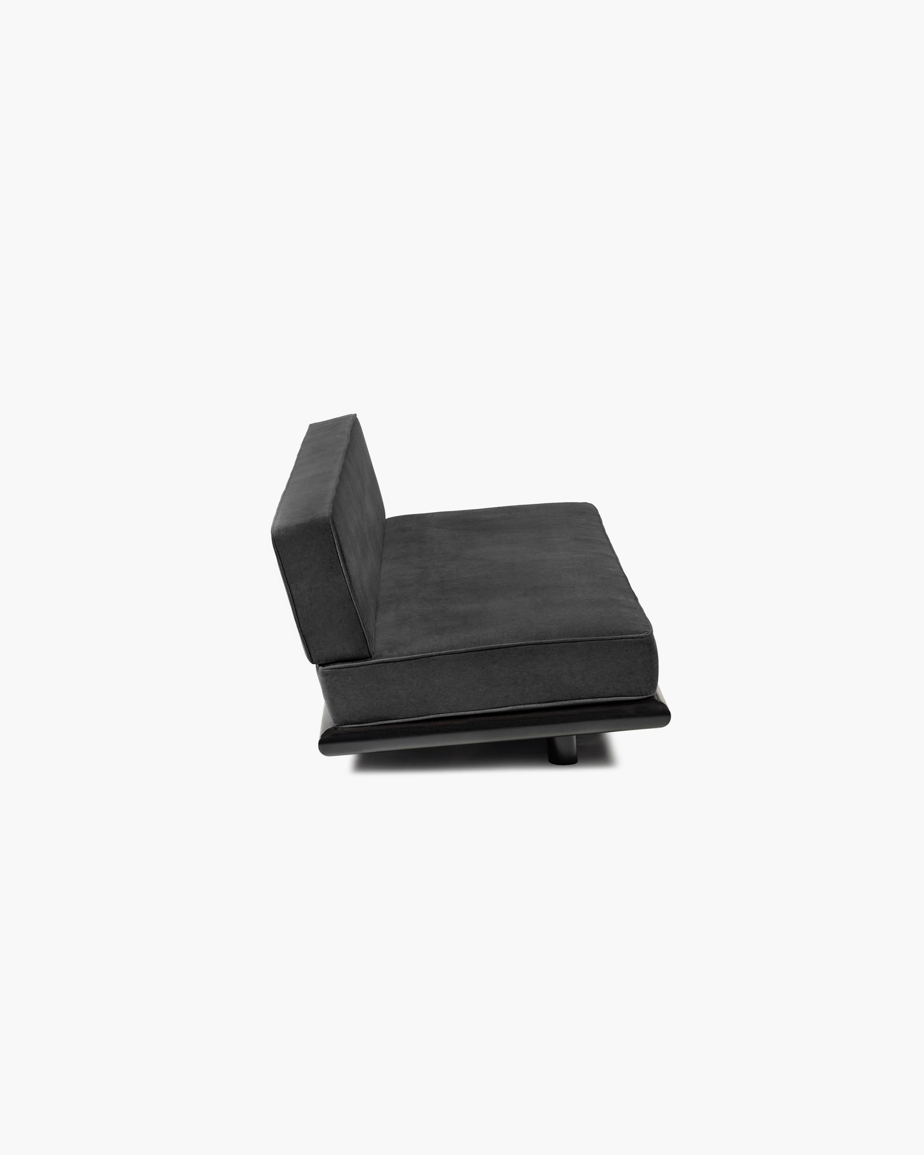 Sofa licot black + frame tulipwood stained dark Ono 3 - Image 4
