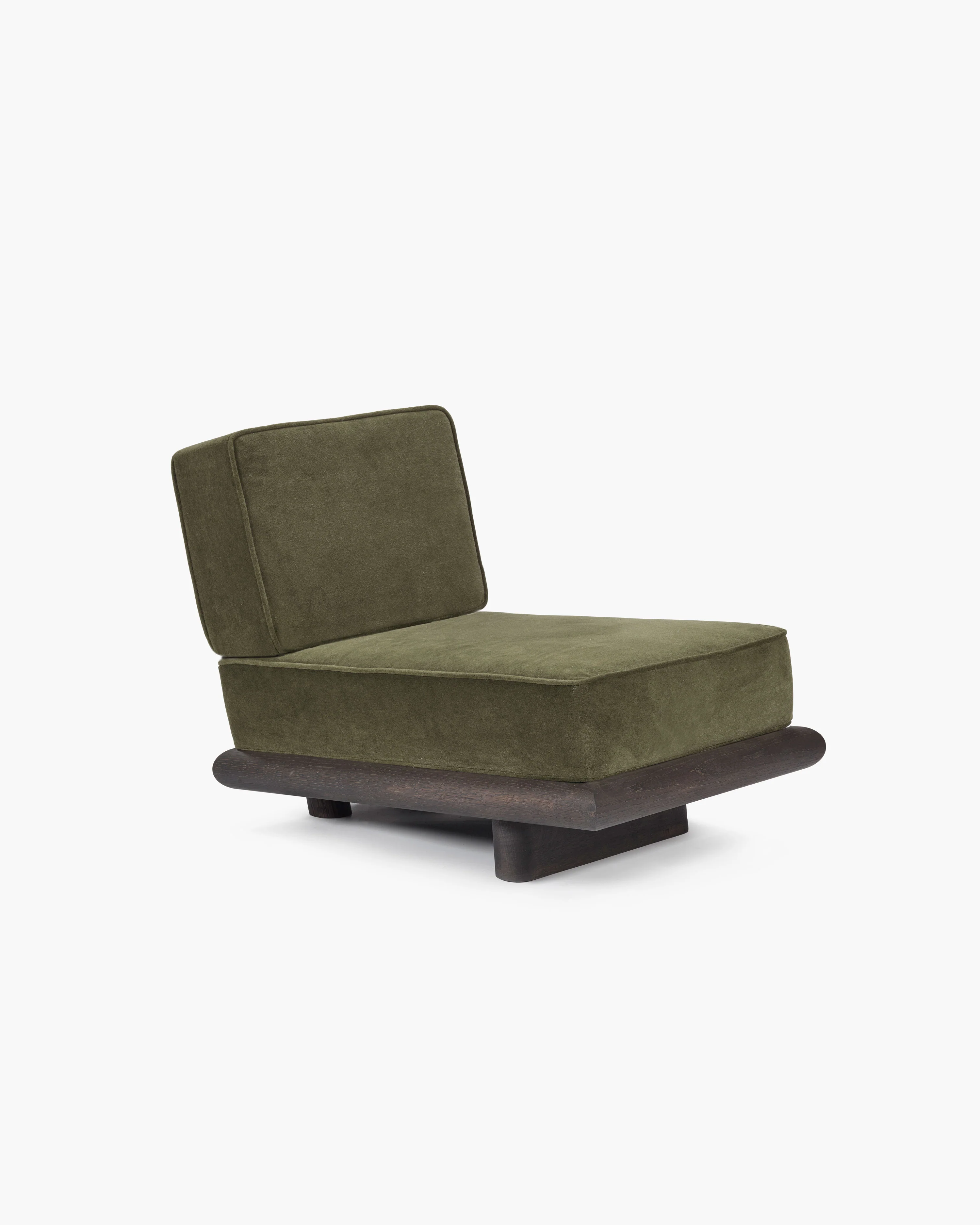 Sofa velvet fern + frame oak brown Ono 1