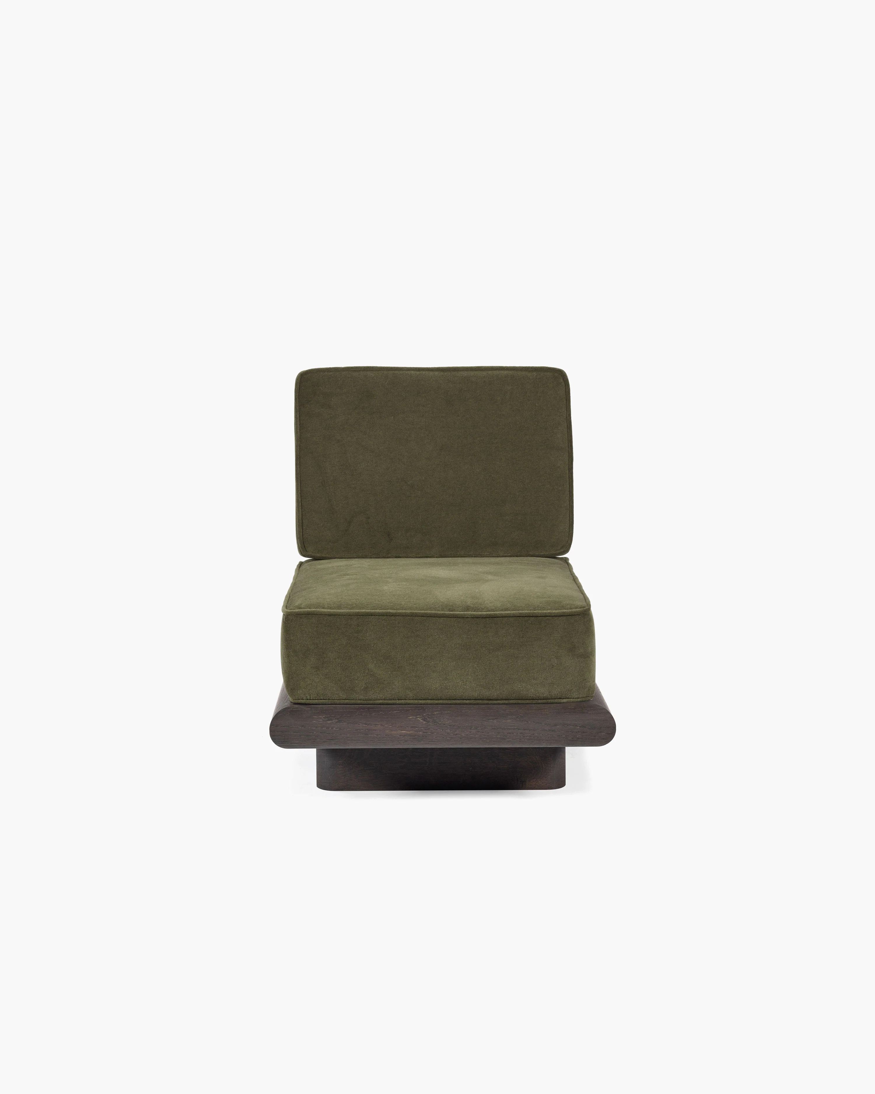 Sofa velvet fern + frame oak brown Ono 1 - Image 2