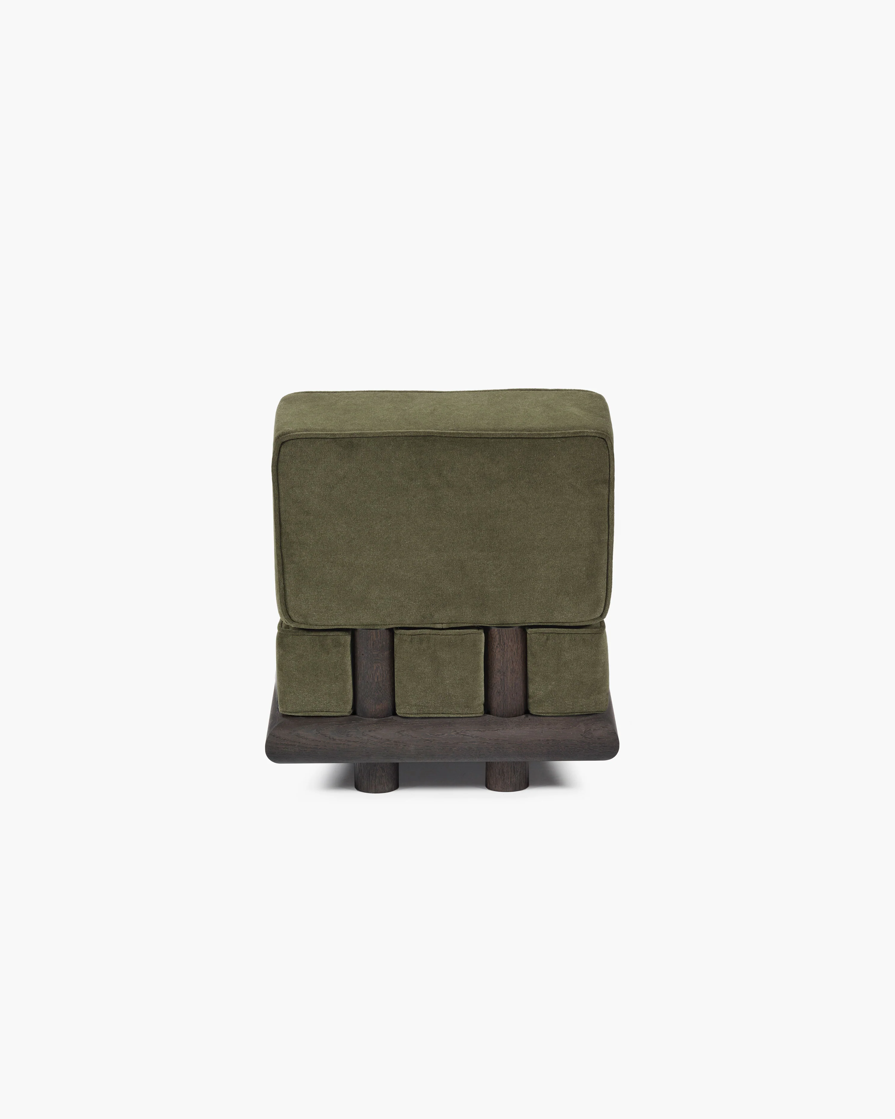 Sofa velvet fern + frame oak brown Ono 1 - Image 3