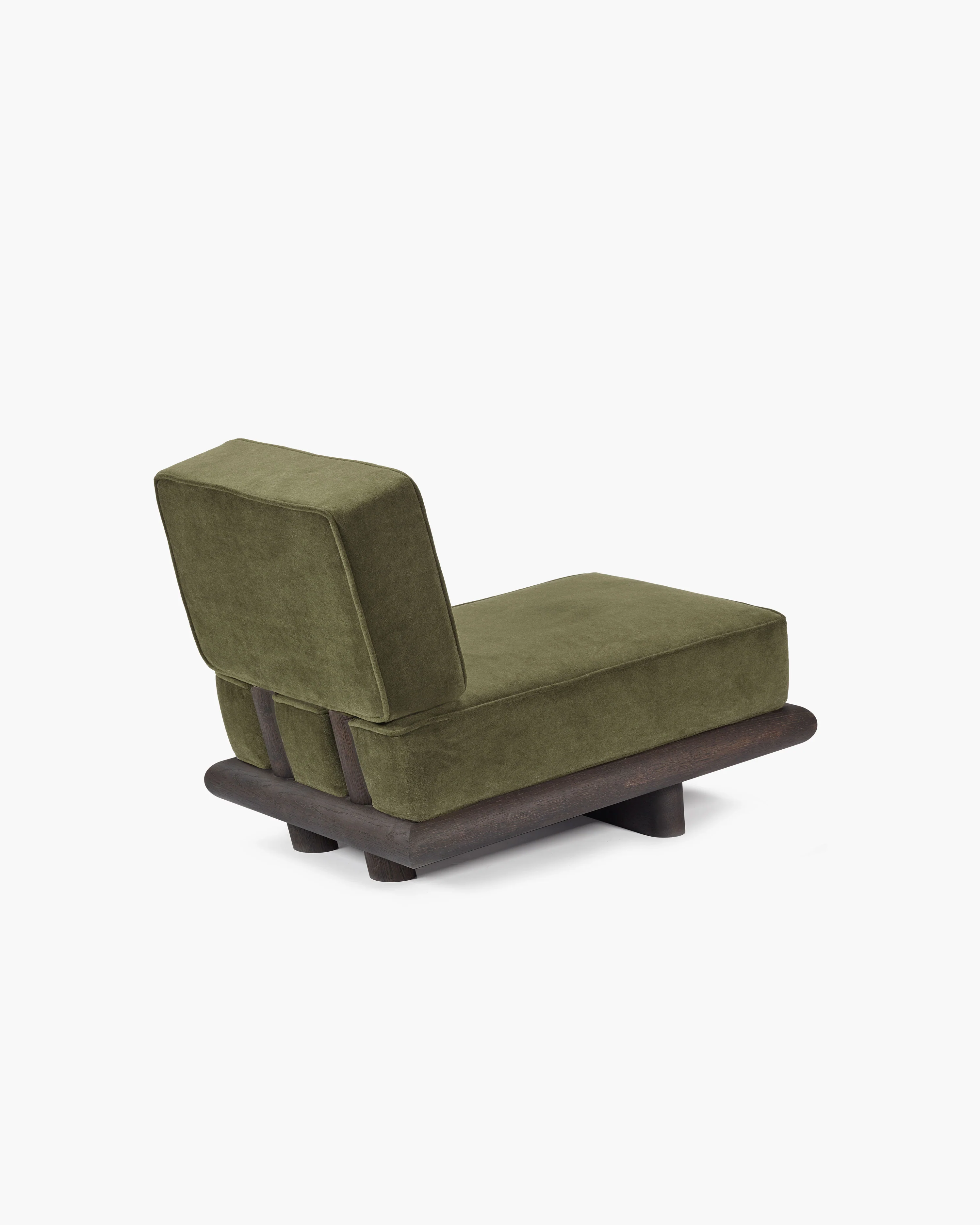 Sofa velvet fern + frame oak brown Ono 1 - Image 5