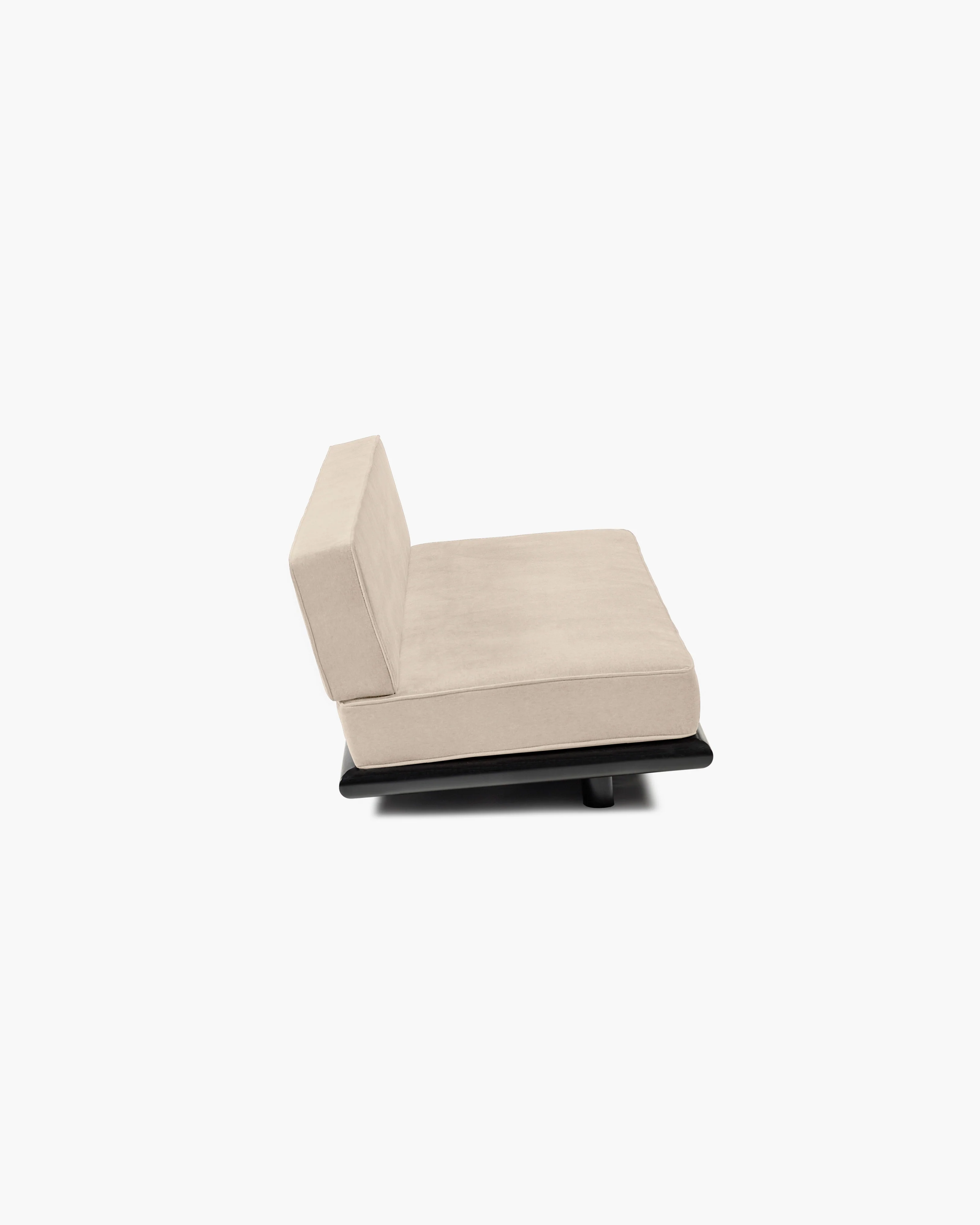 Sofa velvet gray + frame tulipwood stained dark Ono 3 - Image 4