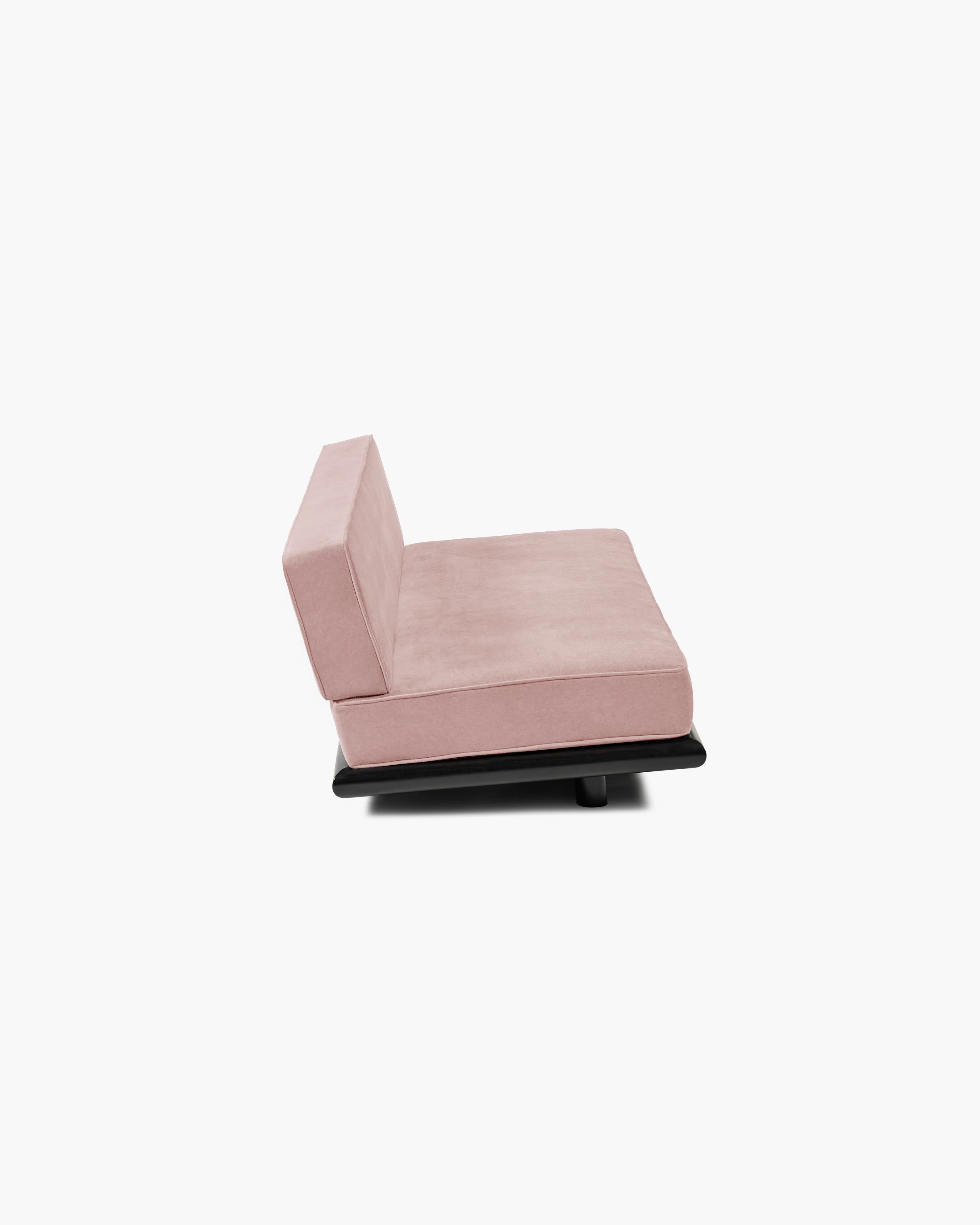 Sofa velvet rose + frame tulipwood stained dark Ono 3 - Image 4