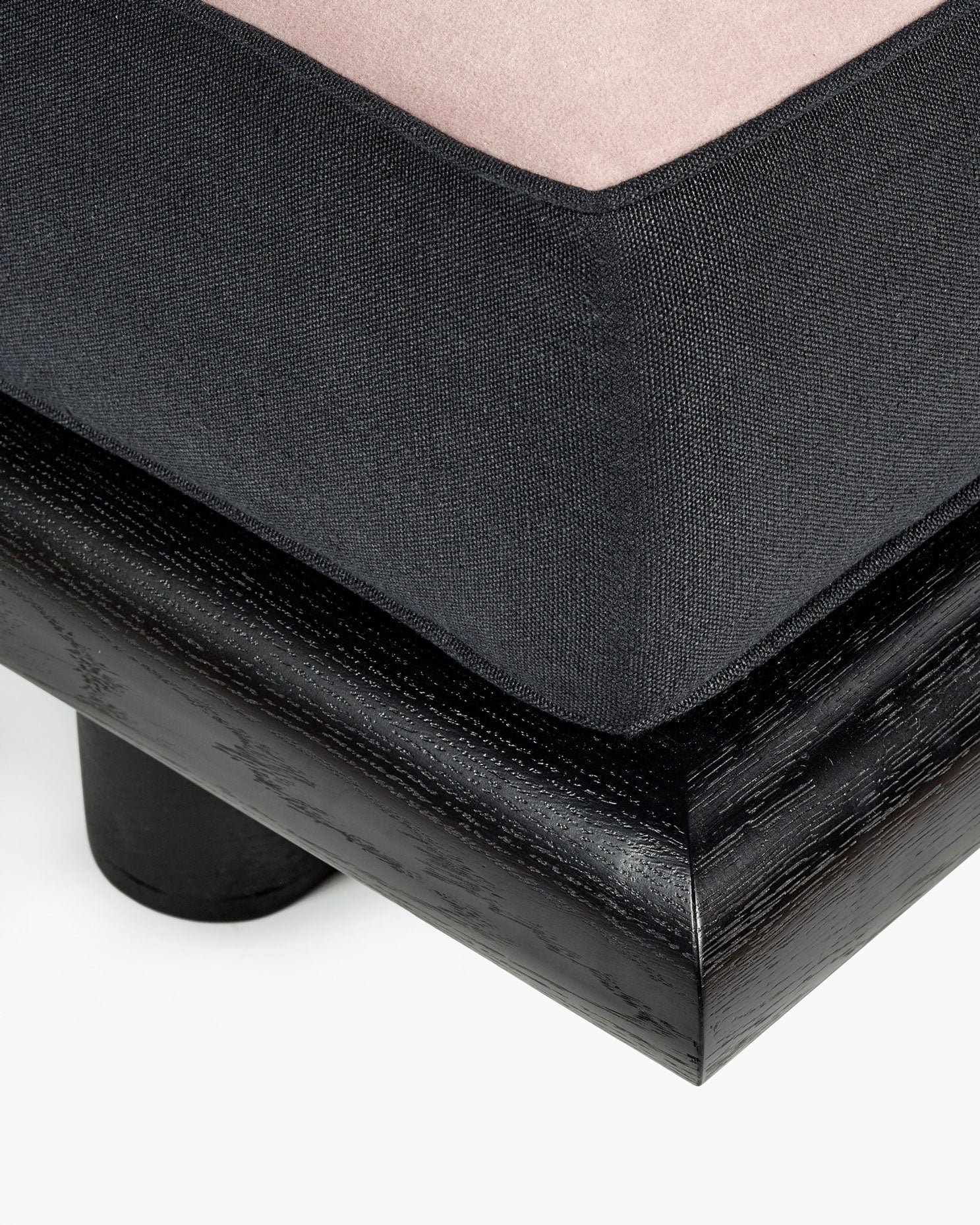 Sofa velvet rose + lin black + frame oak stained black Ono 1 - Image 7