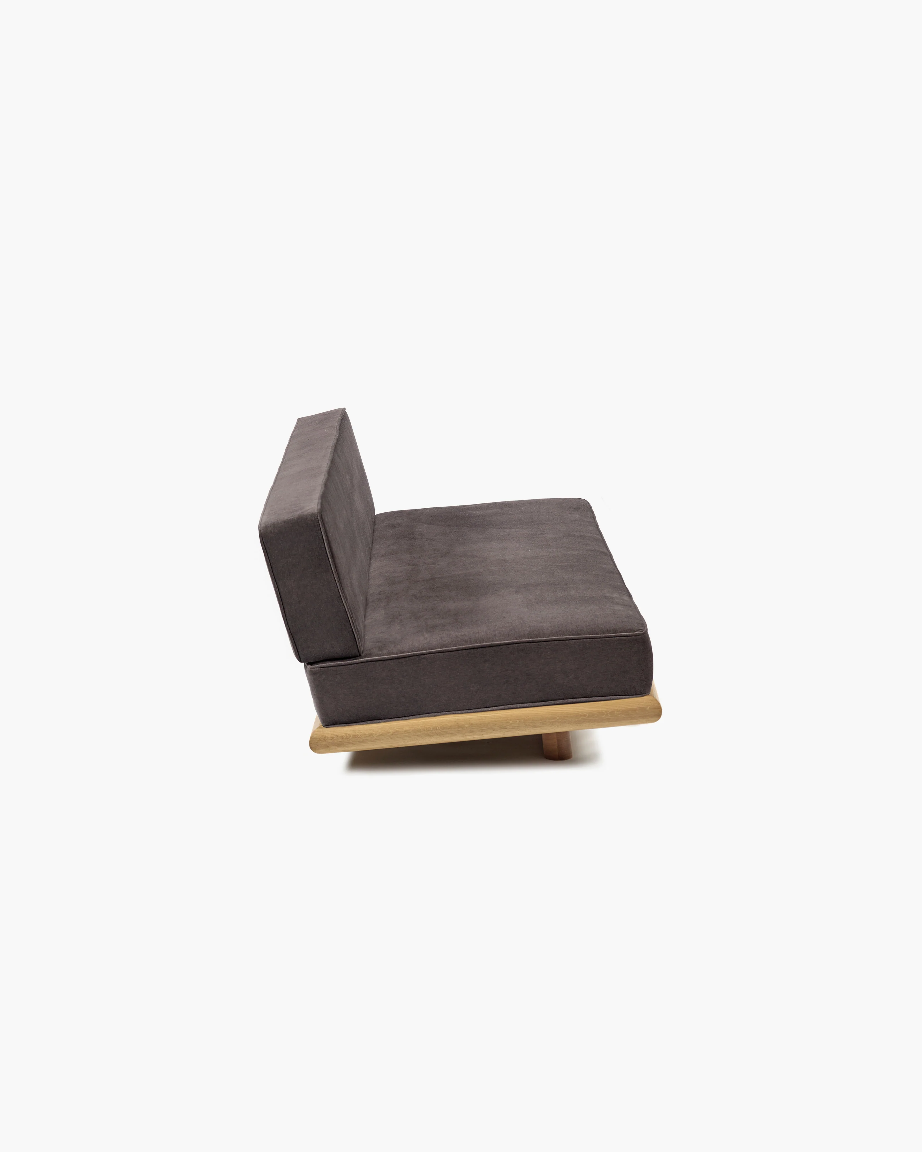 Sofa velvet shade + frame oak natural Ono 3 - Image 4