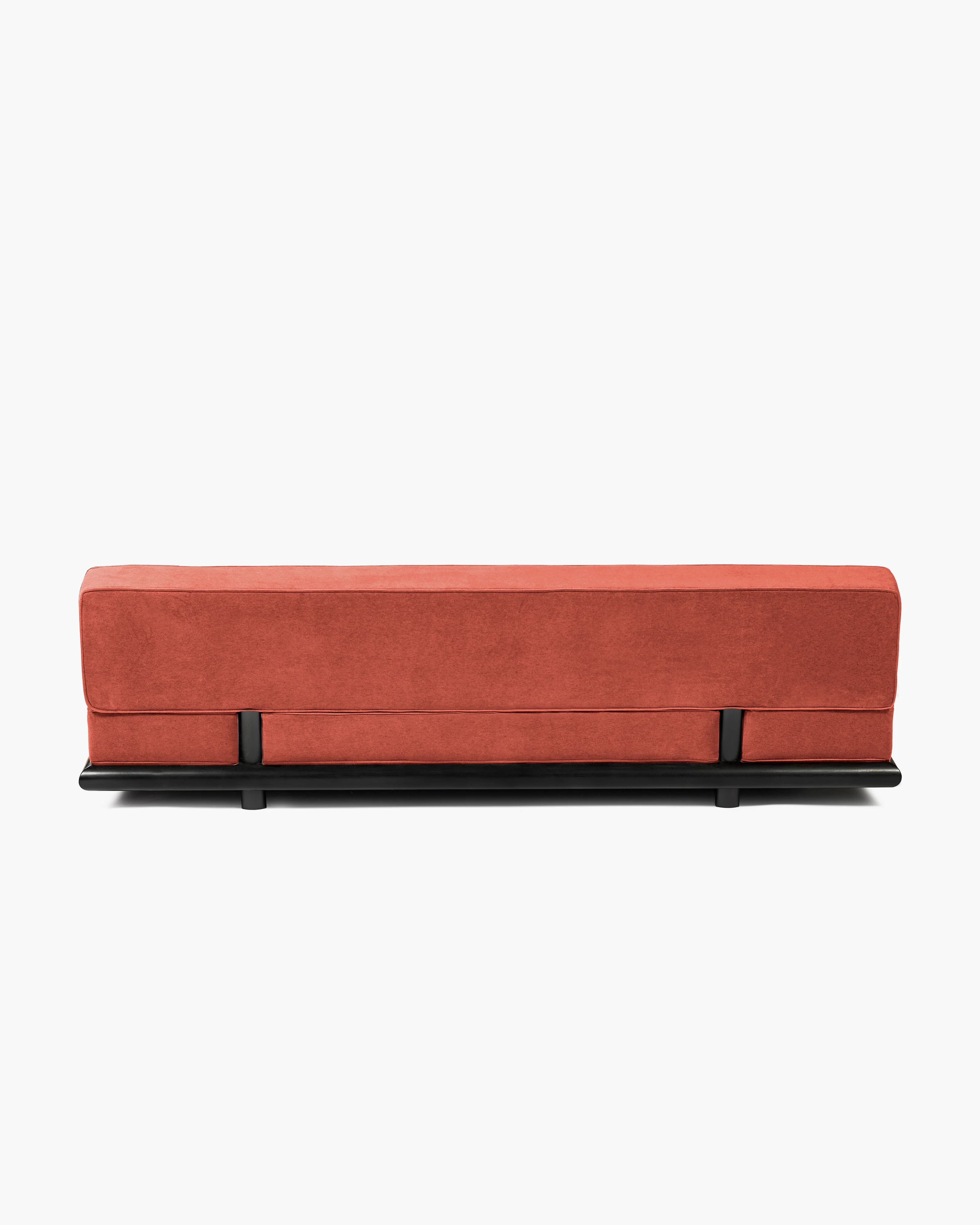 Sofa velvet tangerine + frame tulipwood stained dark Ono 3 - Image 3