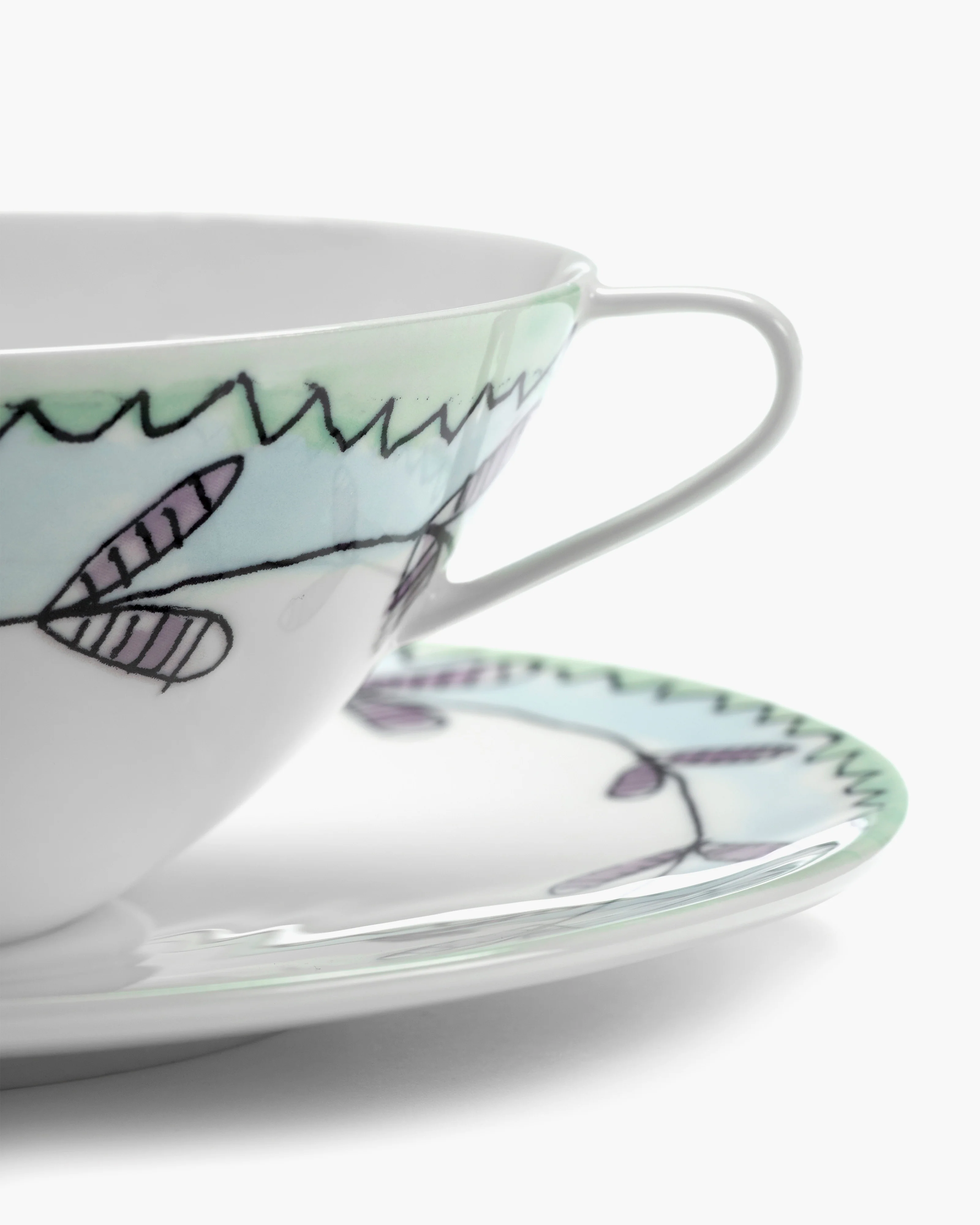 Soup bowl with saucer Blossom milk Midnight Flowers - Image 4