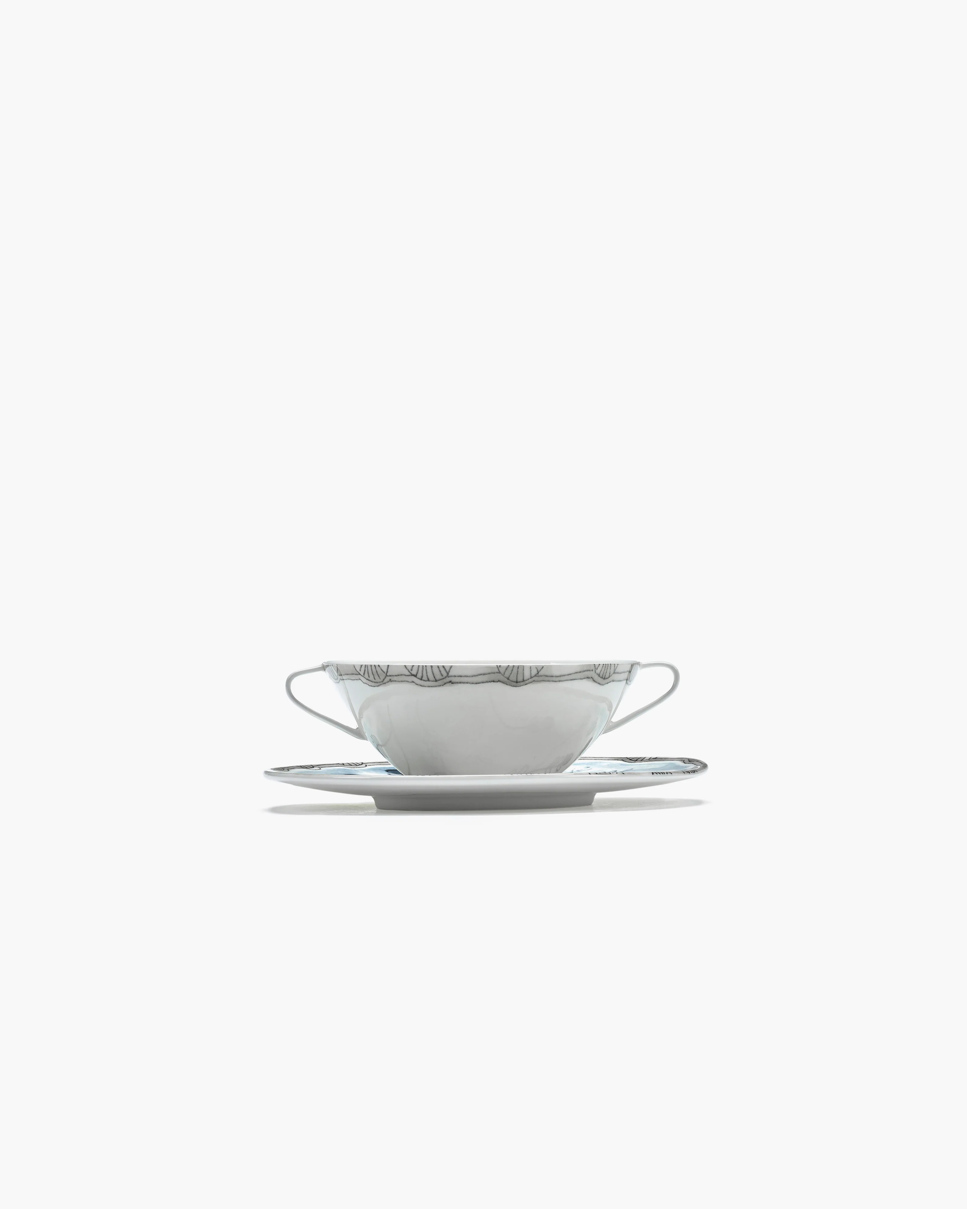 Soup bowl with saucer Mirtillo tea Midnight Flowers - Image 4