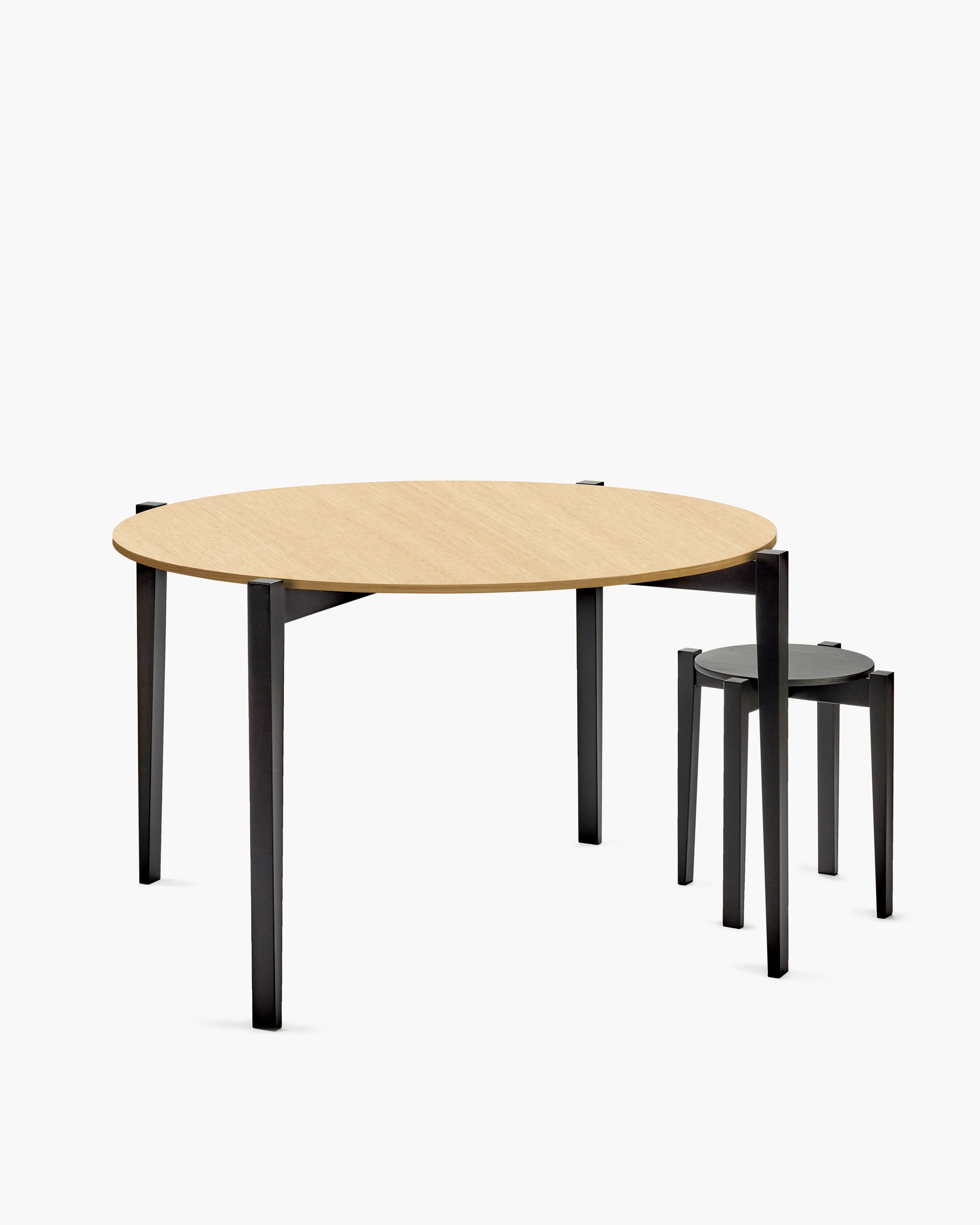 Table round beech black/oak natural Eloïs - Image 2