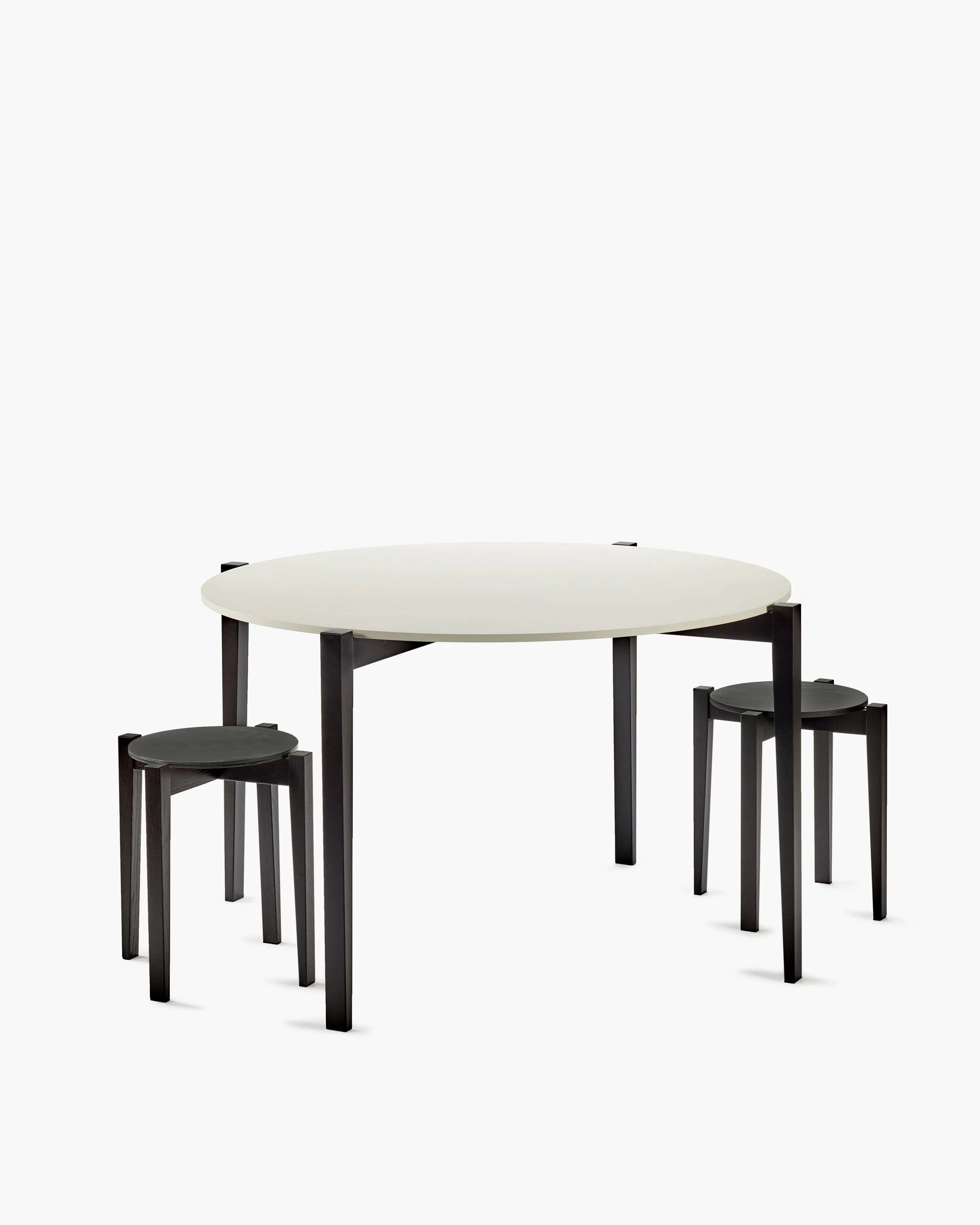 Table round beech black/off-white Eloïs - Image 3