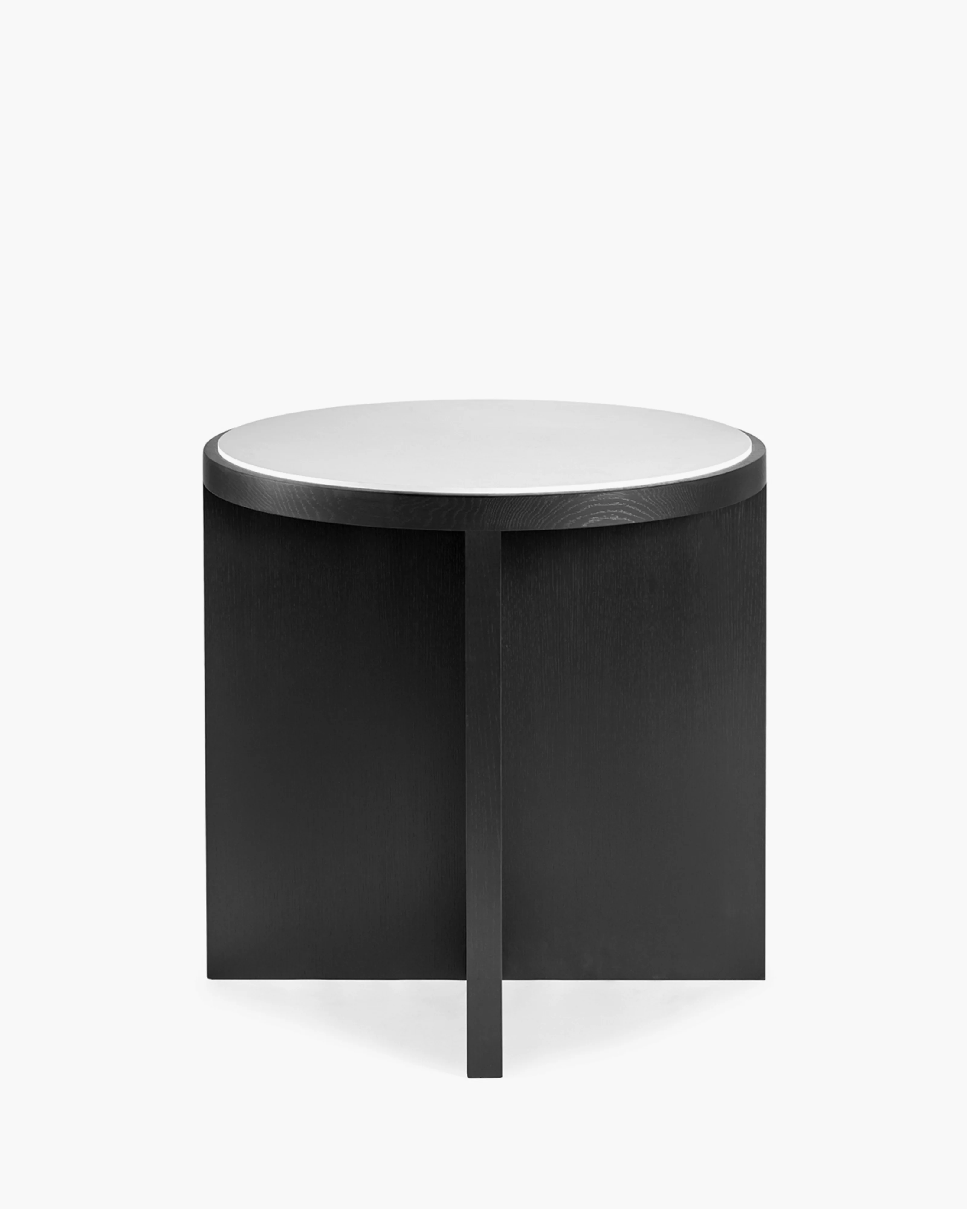 Table S oak stained black/top canvas off- white Cici - Image 3