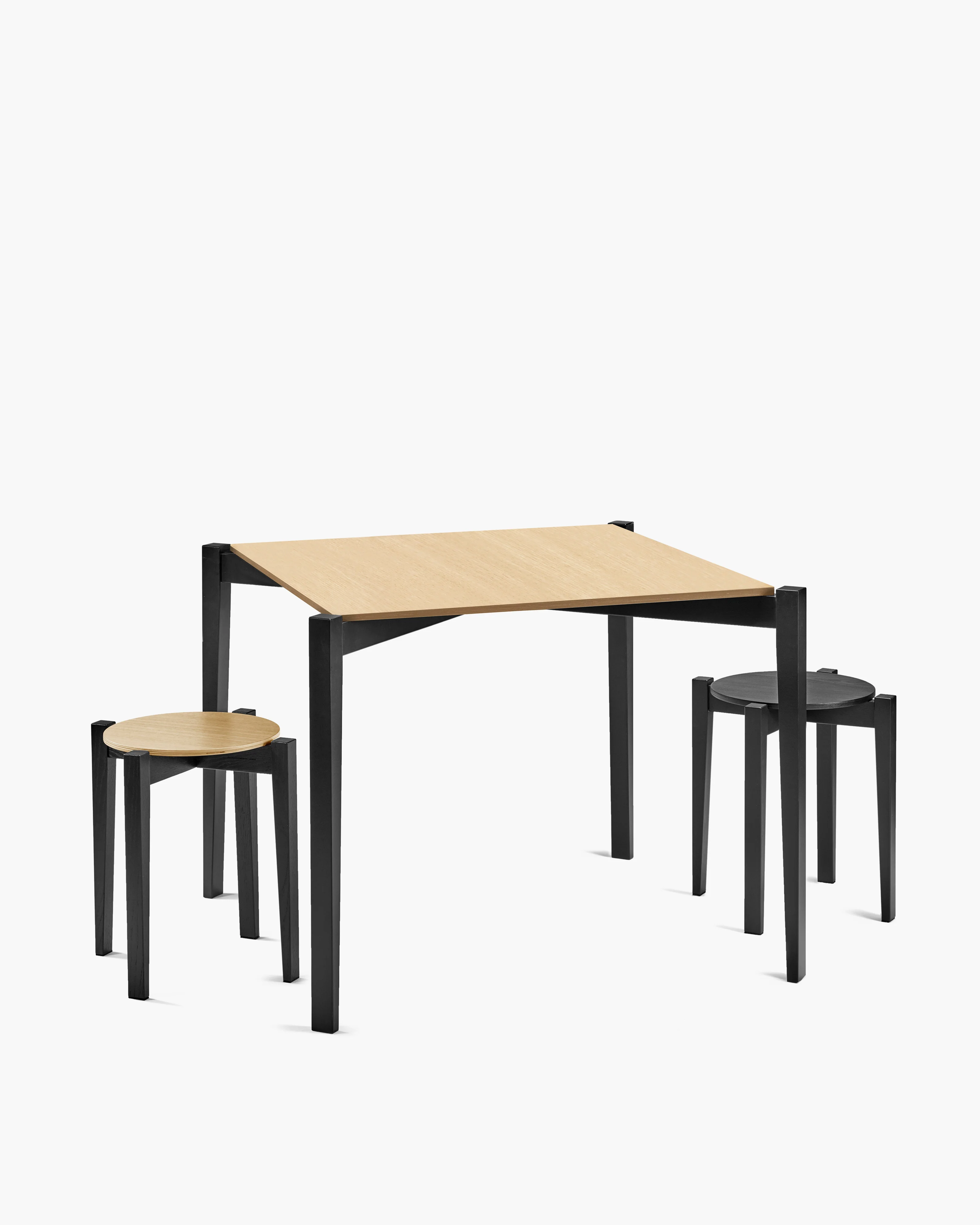 Table square beech black/oak natural Eloïs - Image 3