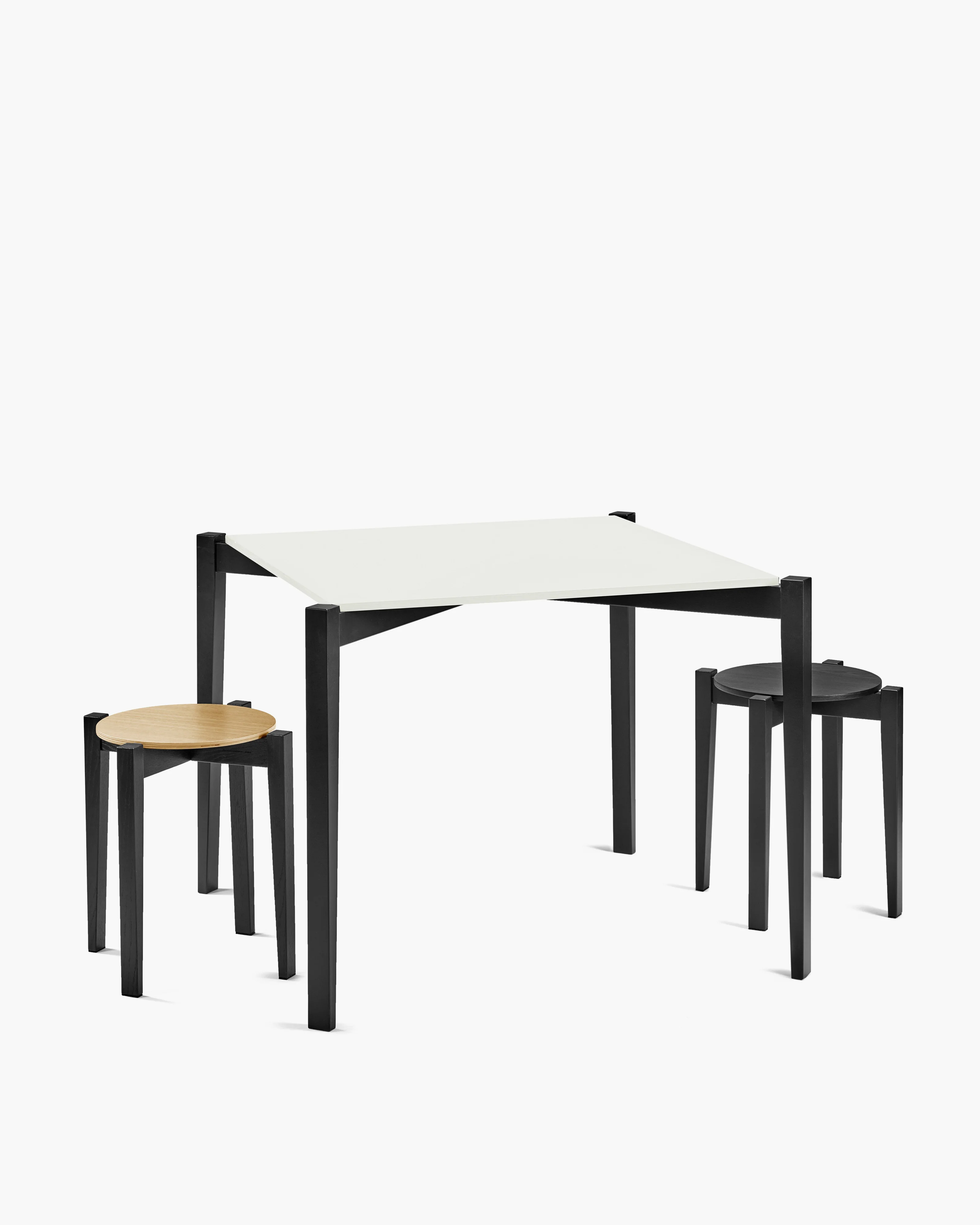 Table square beech black/off-white Eloïs - Image 2