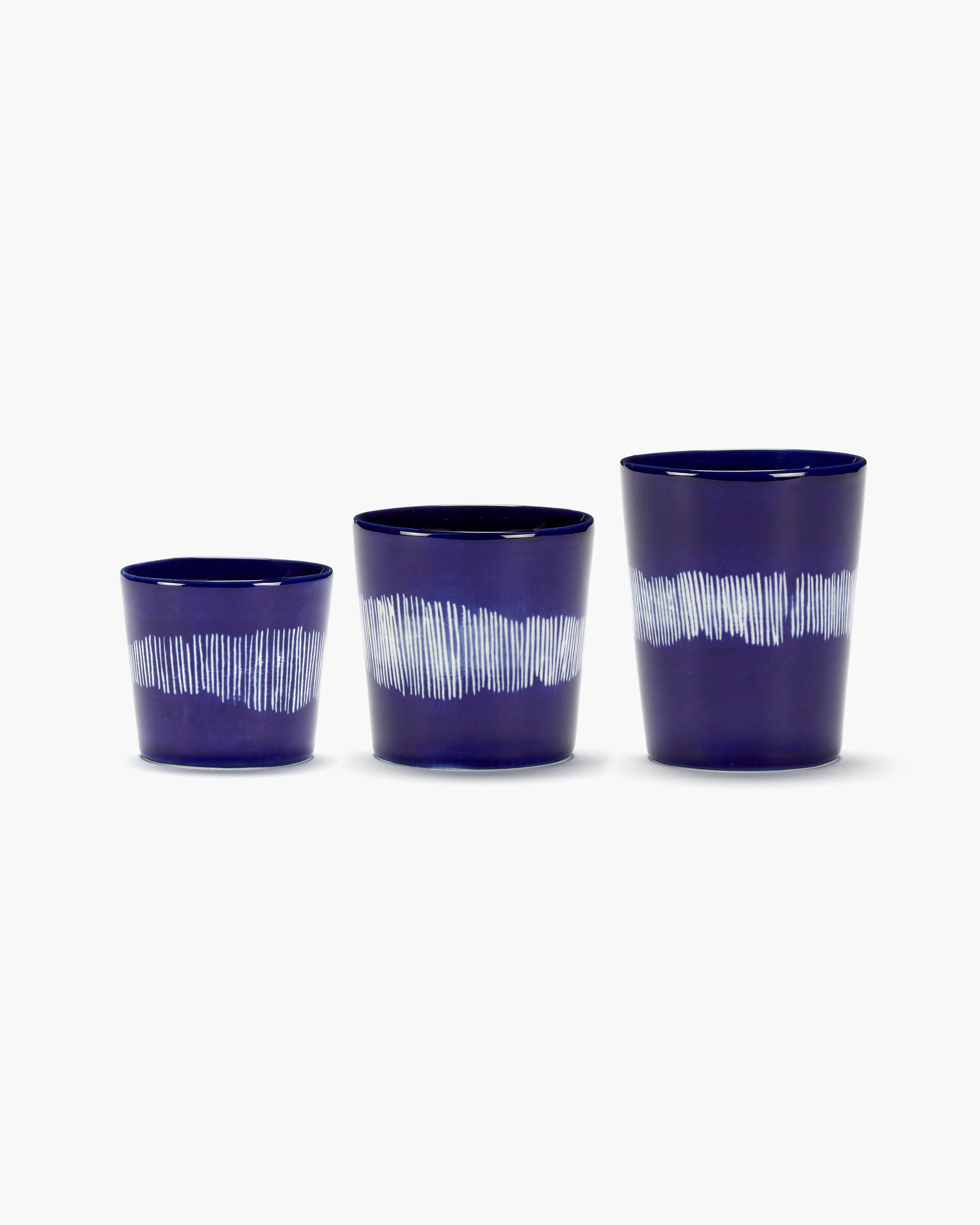 Tea cup 33cl dark blue - white stripes Feast - Image 3