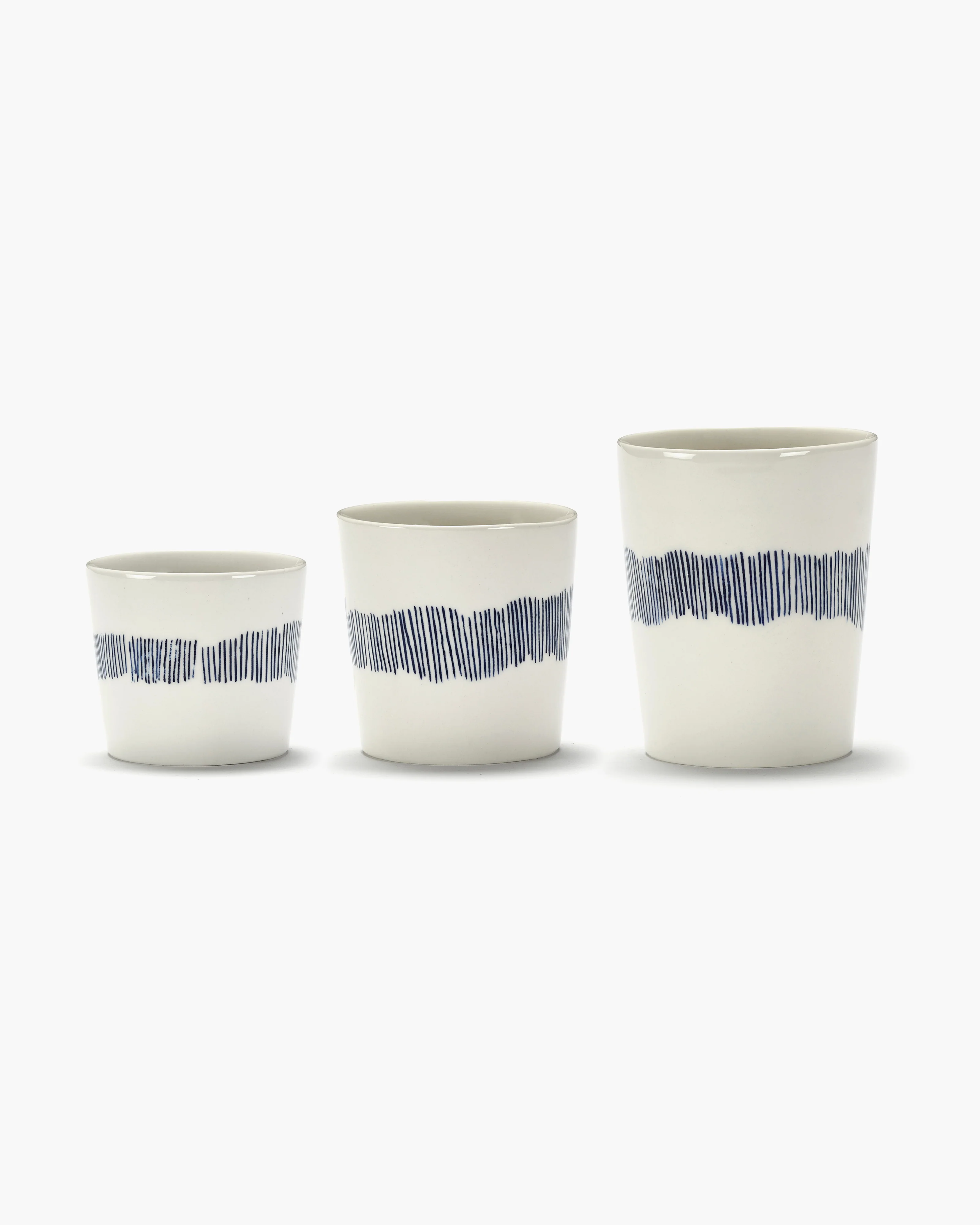 Tea cup 33cl white - blue stripes Feast - Image 4