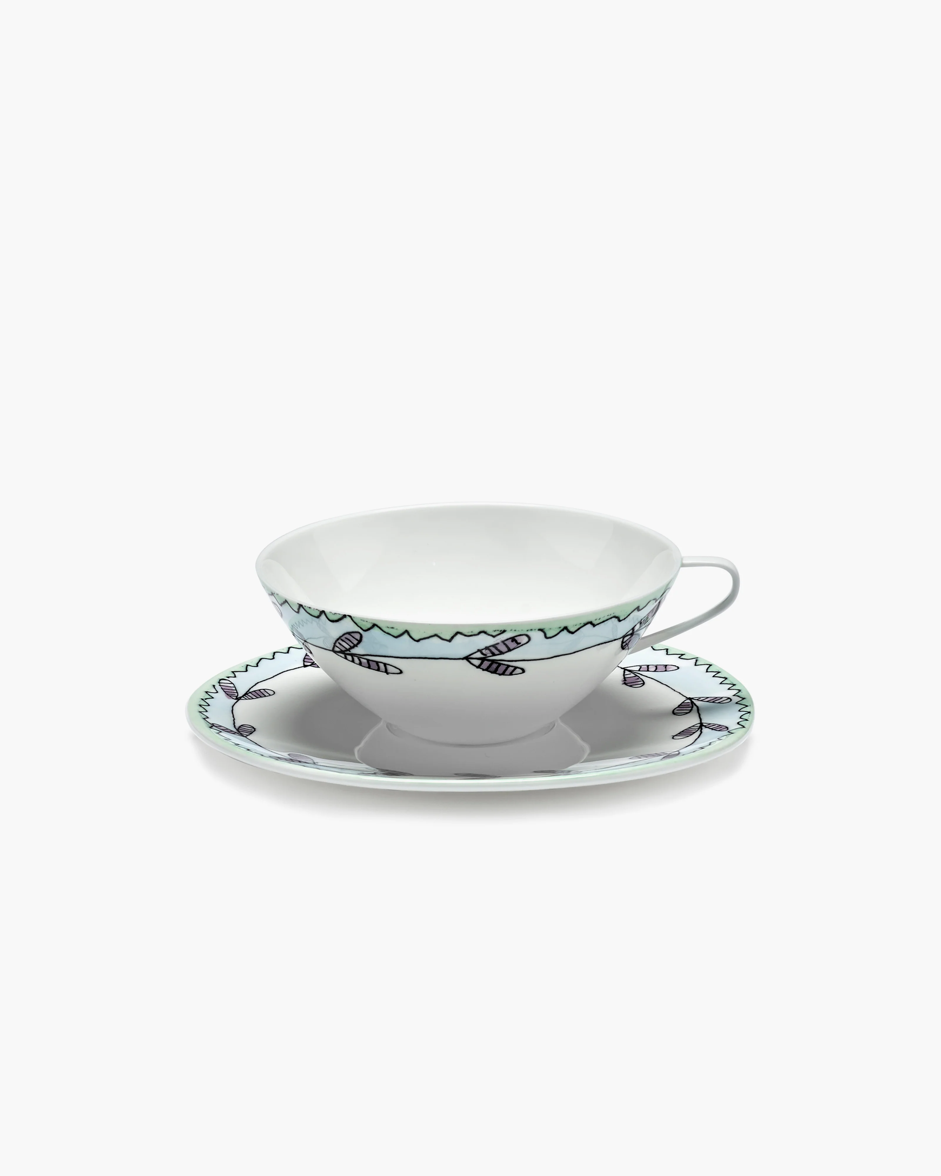 Tea cup with saucer Blossom milk Midnight Flowers