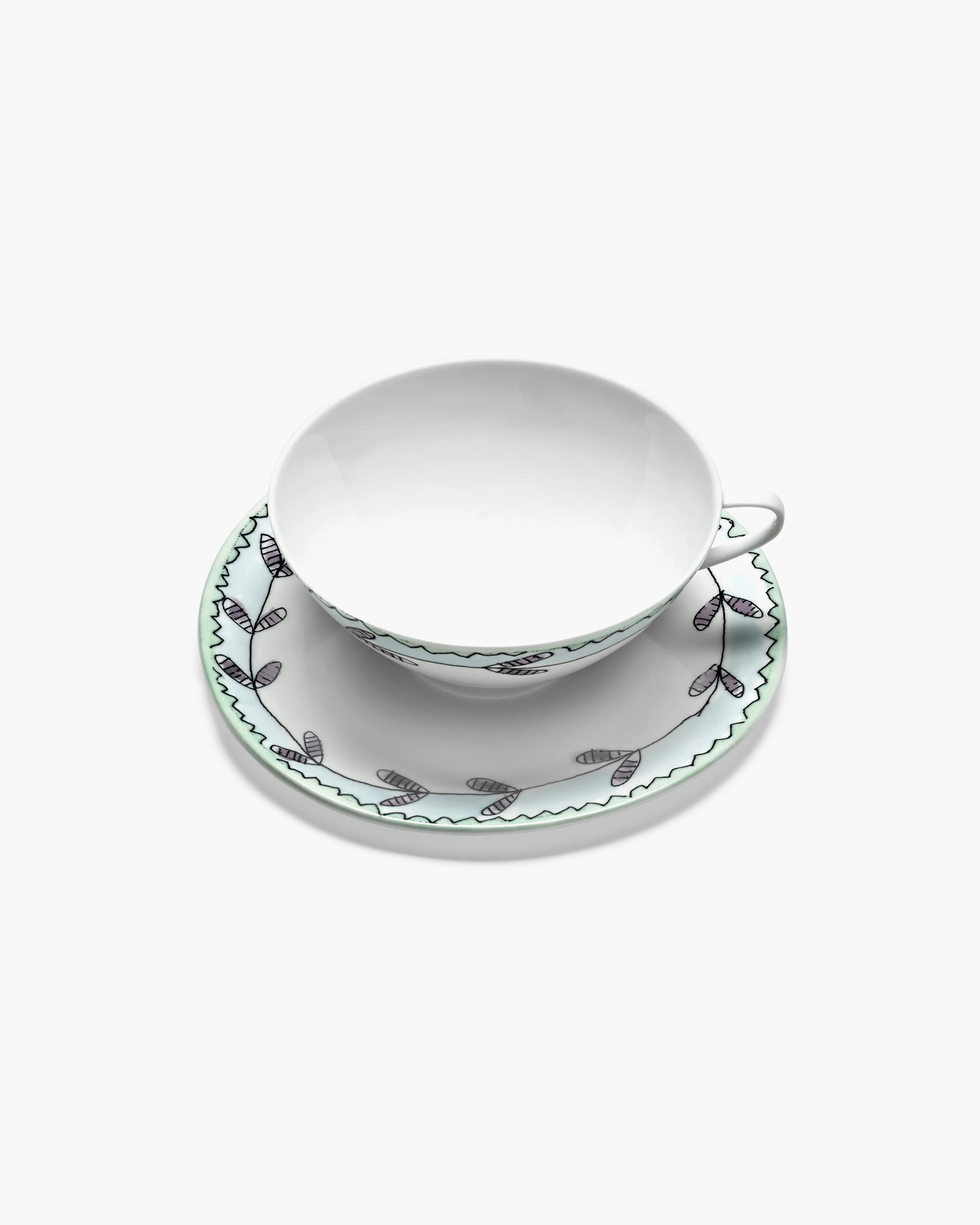 Tea cup with saucer Blossom milk Midnight Flowers - Image 3