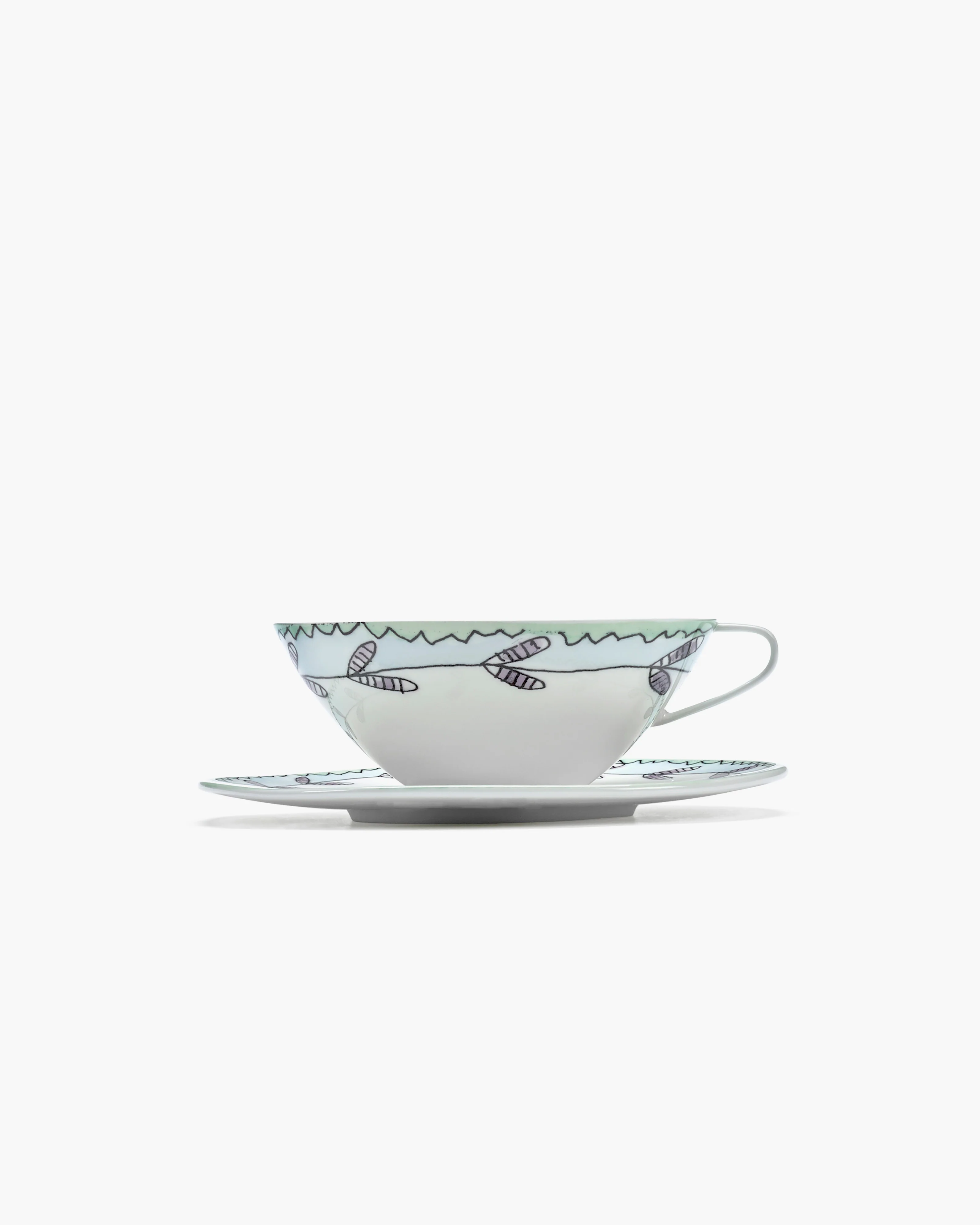 Tea cup with saucer Blossom milk Midnight Flowers - Image 4