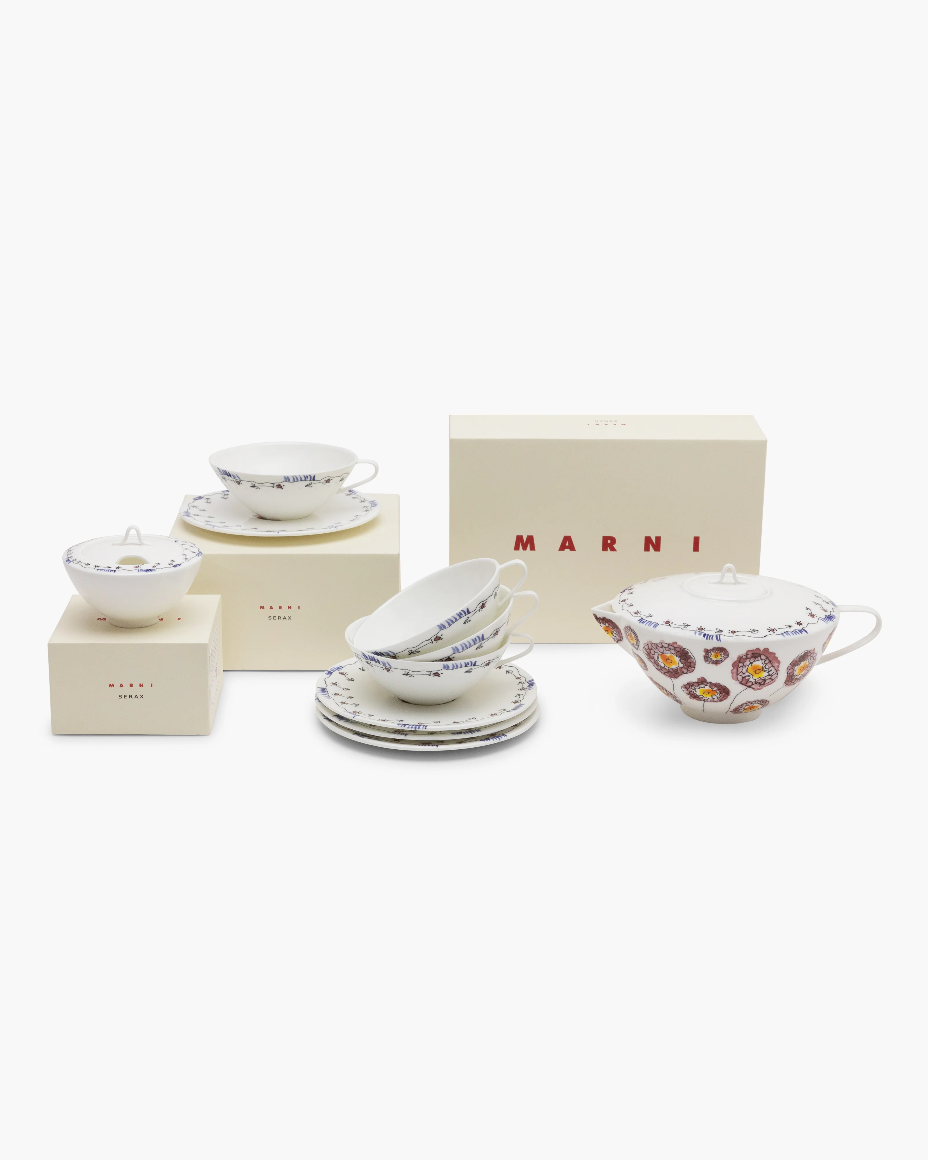Tea Set 6 pieces anemone midnight flowers - Image 4