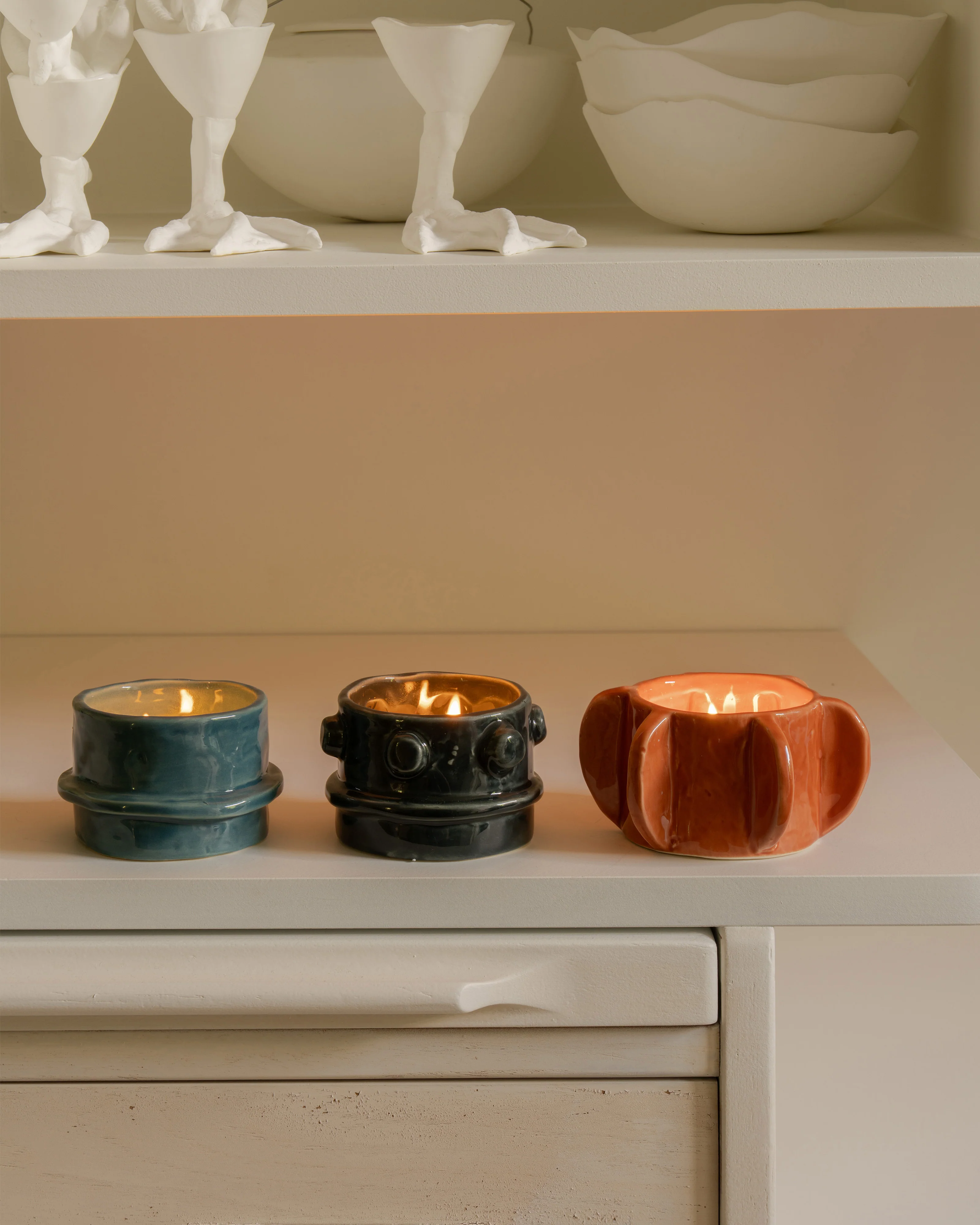 Tealight holder – ass/3 glazed Molly - Image 2