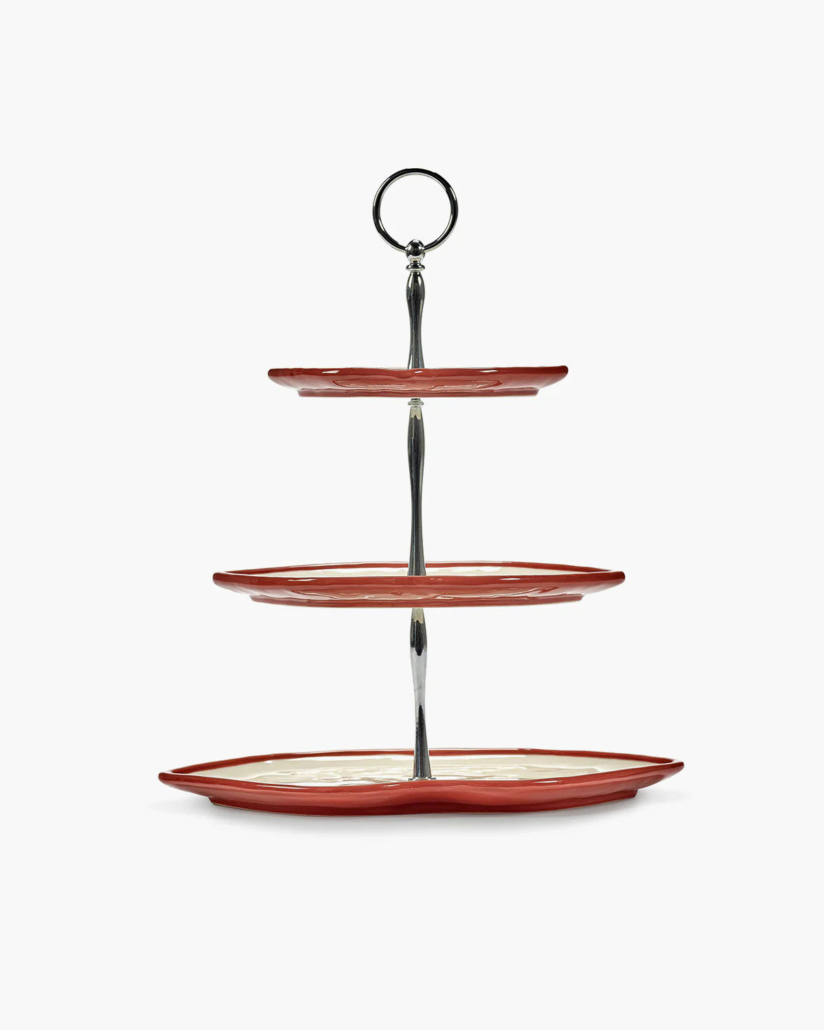 Three-tier cake stand red - white Les Objets Mouleversants - Image 3