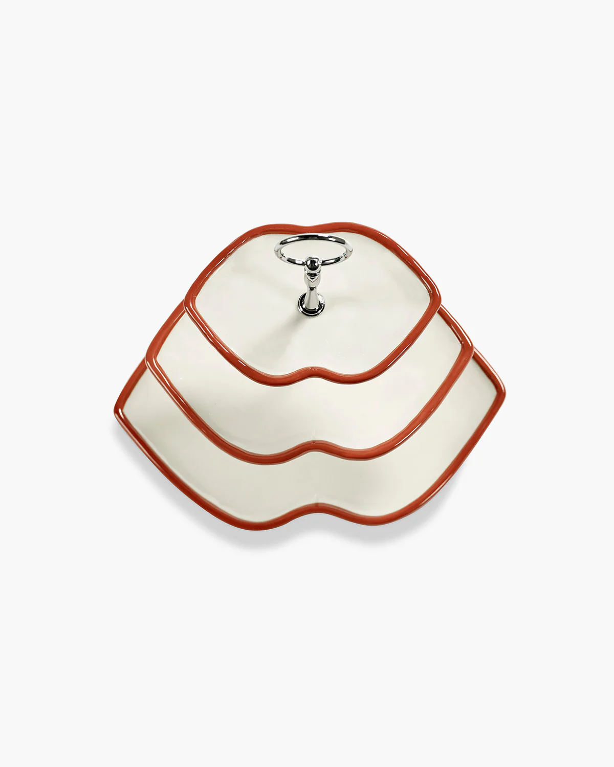 Three-tier cake stand red - white Les Objets Mouleversants - Image 5