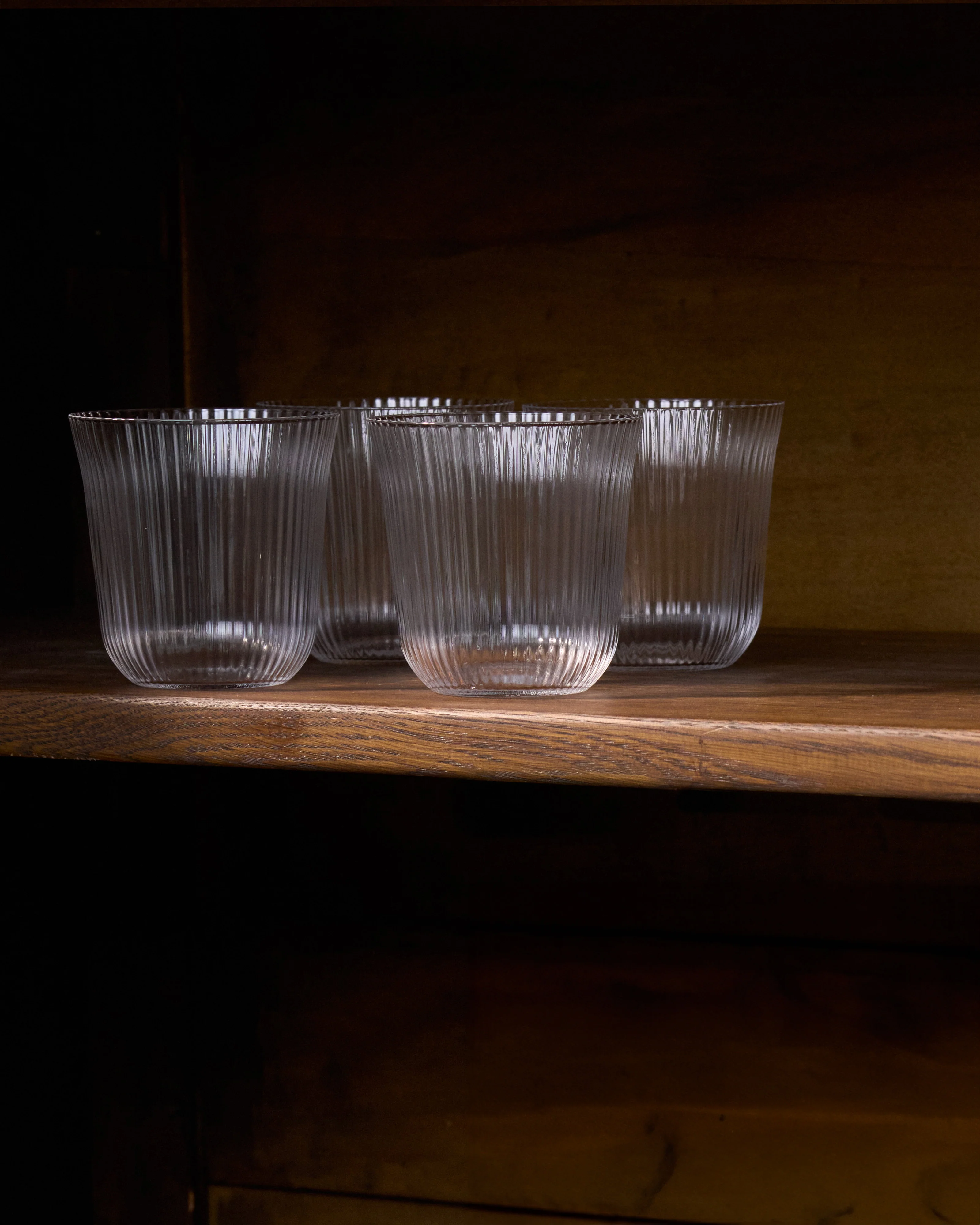 Tumbler S transparent ribbed glass Inku - Image 2